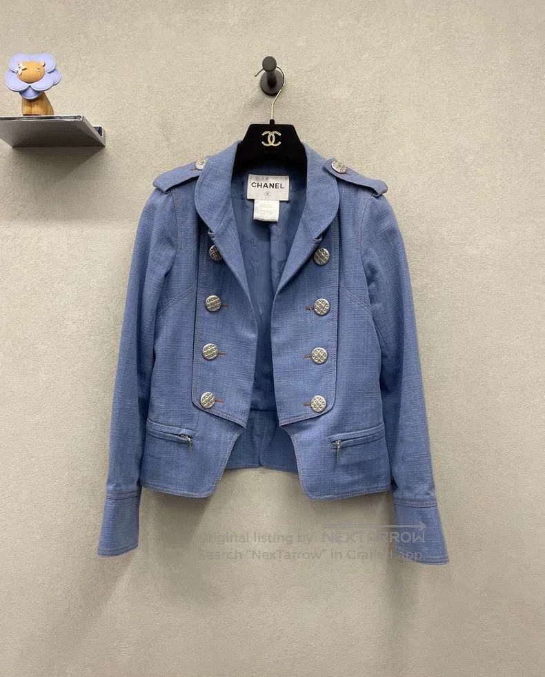 Chanel Chanel Blue epaulette lapel double-breasted jacket Size XS / US 0-2 / IT 36-38 - 1 Thumbnail