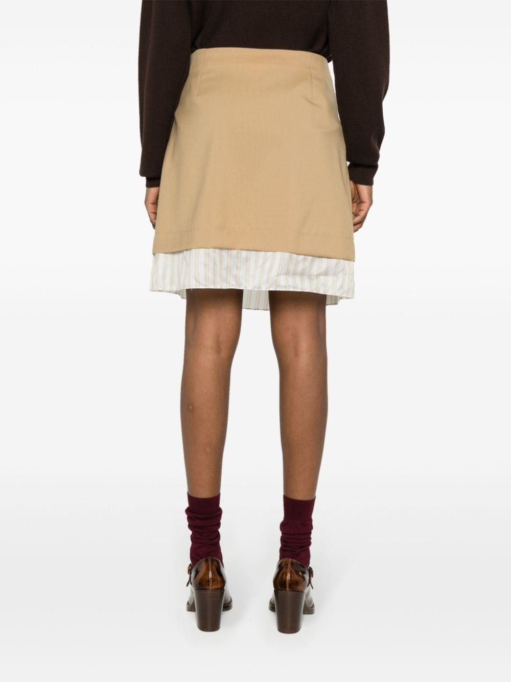 Marni o1f1d3z0525 Pleated Mini Skirt in Beige Size 26" / US 2 / IT 38 - 7 Thumbnail
