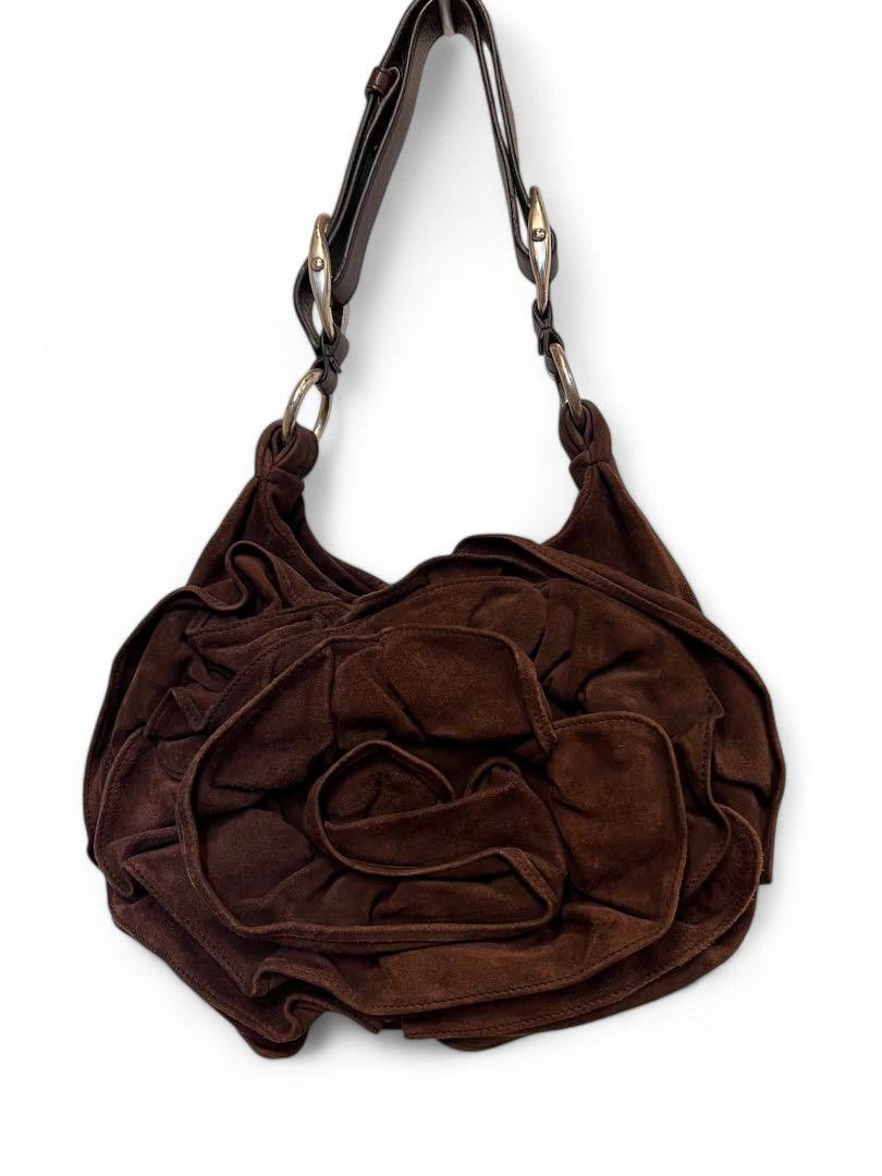 Yves Saint Laurent Saint Laurent - Suede Leather Bordeaux Red Shoulder Bag Size ONE SIZE - 2 Thumbnail