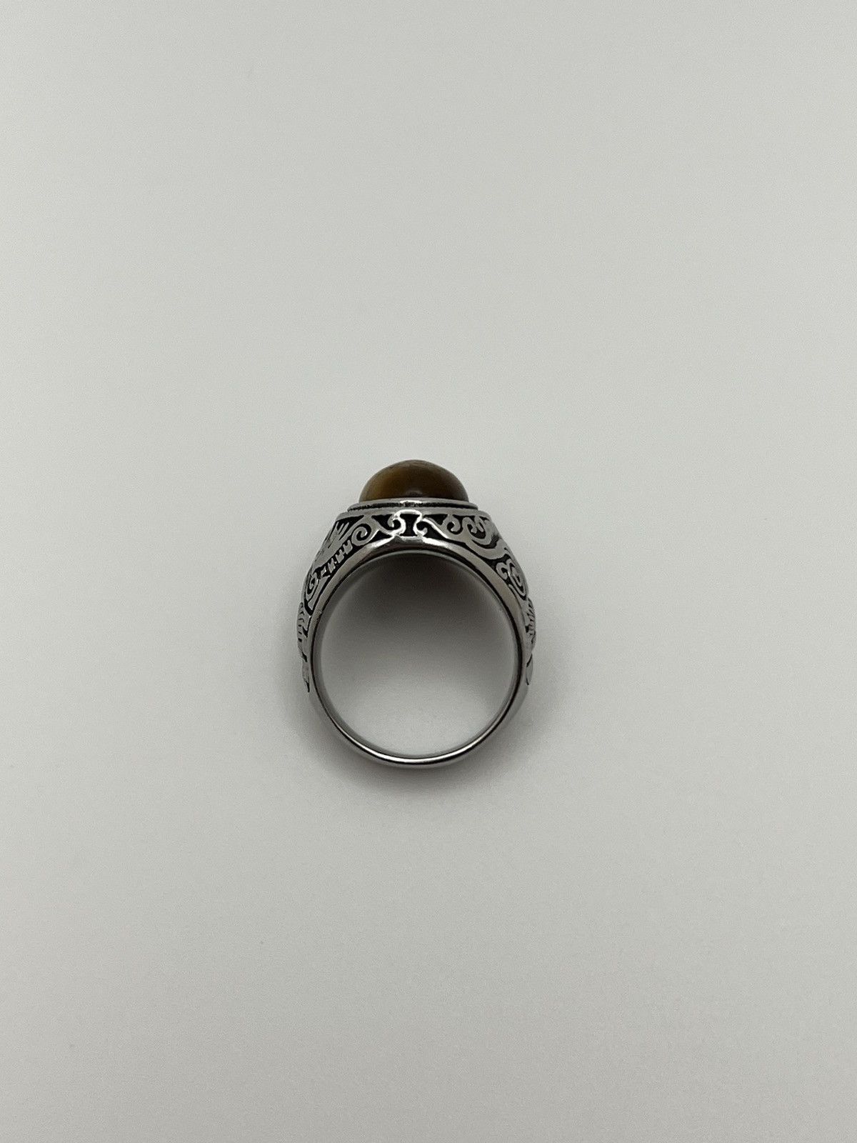 Vintage Stainless Steel Tigers Eye Ring Size ONE SIZE - 4 Thumbnail