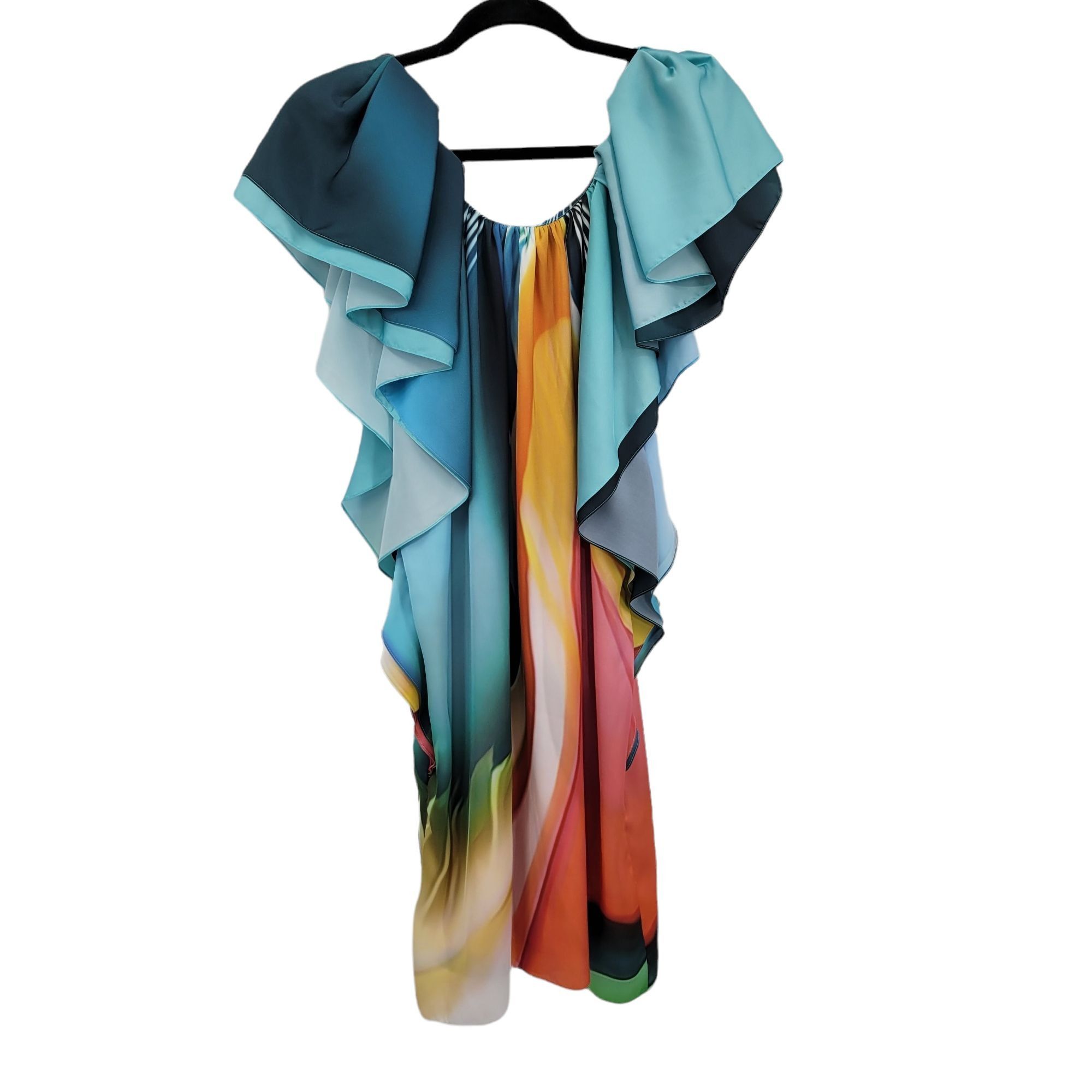Mary Katrantzou Designer Artsy Rainbow Mini Dress Sz 10 Whimsical Fairy Flut Size L / US 10 / IT 46 - 1 Thumbnail