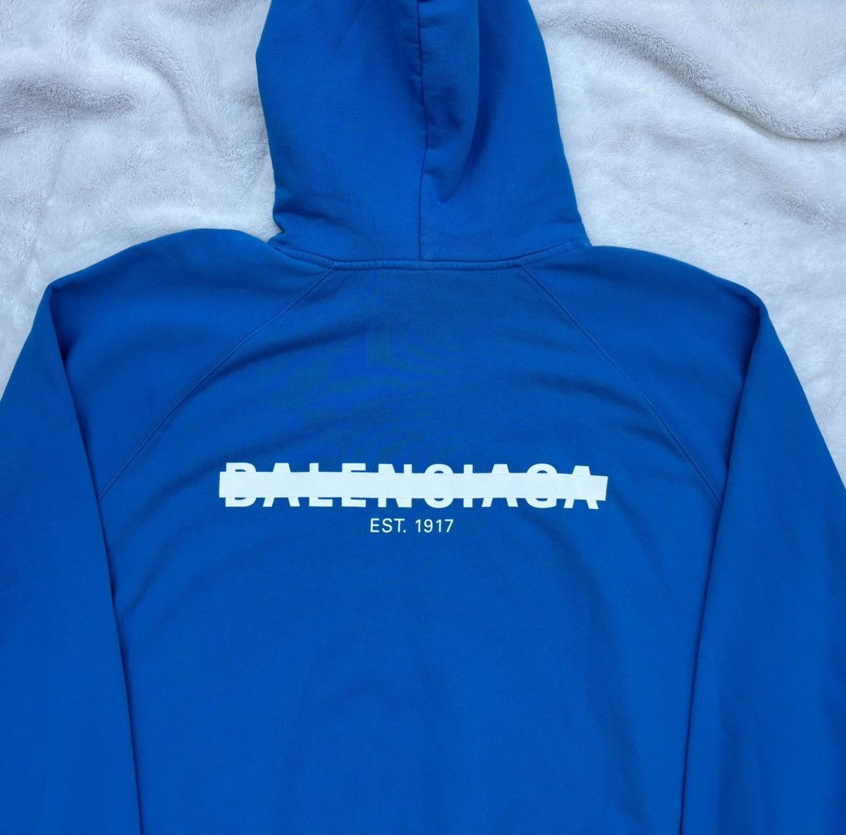 Balenciaga Balenciaga Blue Strike Logo Hoodie - Fits 3-4XL Size US XXL / EU 58 / 5 - 2 Thumbnail