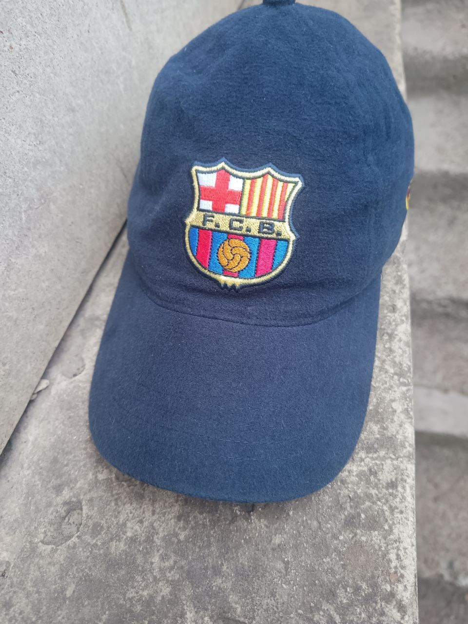 Vintage Nike vintage Barcelona cap hat navy blue Size ONE SIZE - 3 Thumbnail