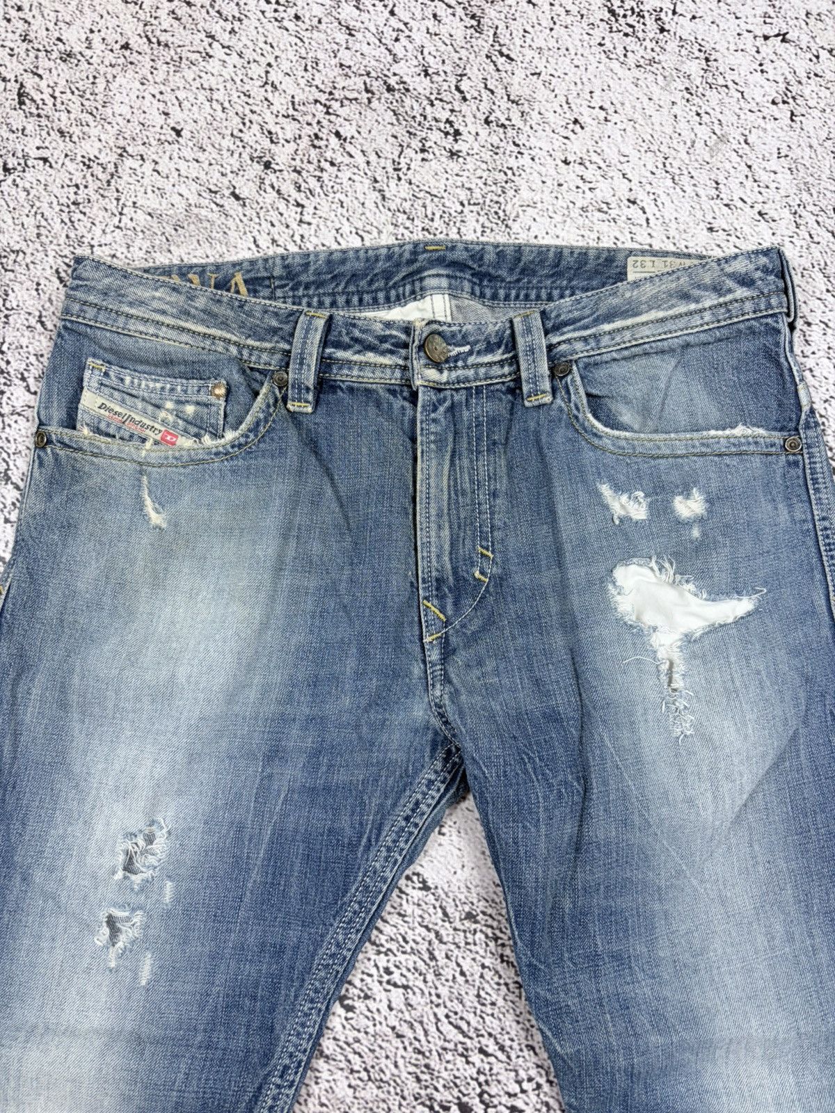 Diesel Diesel Thavar 008QL Distressed DNA Slim Skinny Jeans 31x32 Size US 31 - 5 Thumbnail