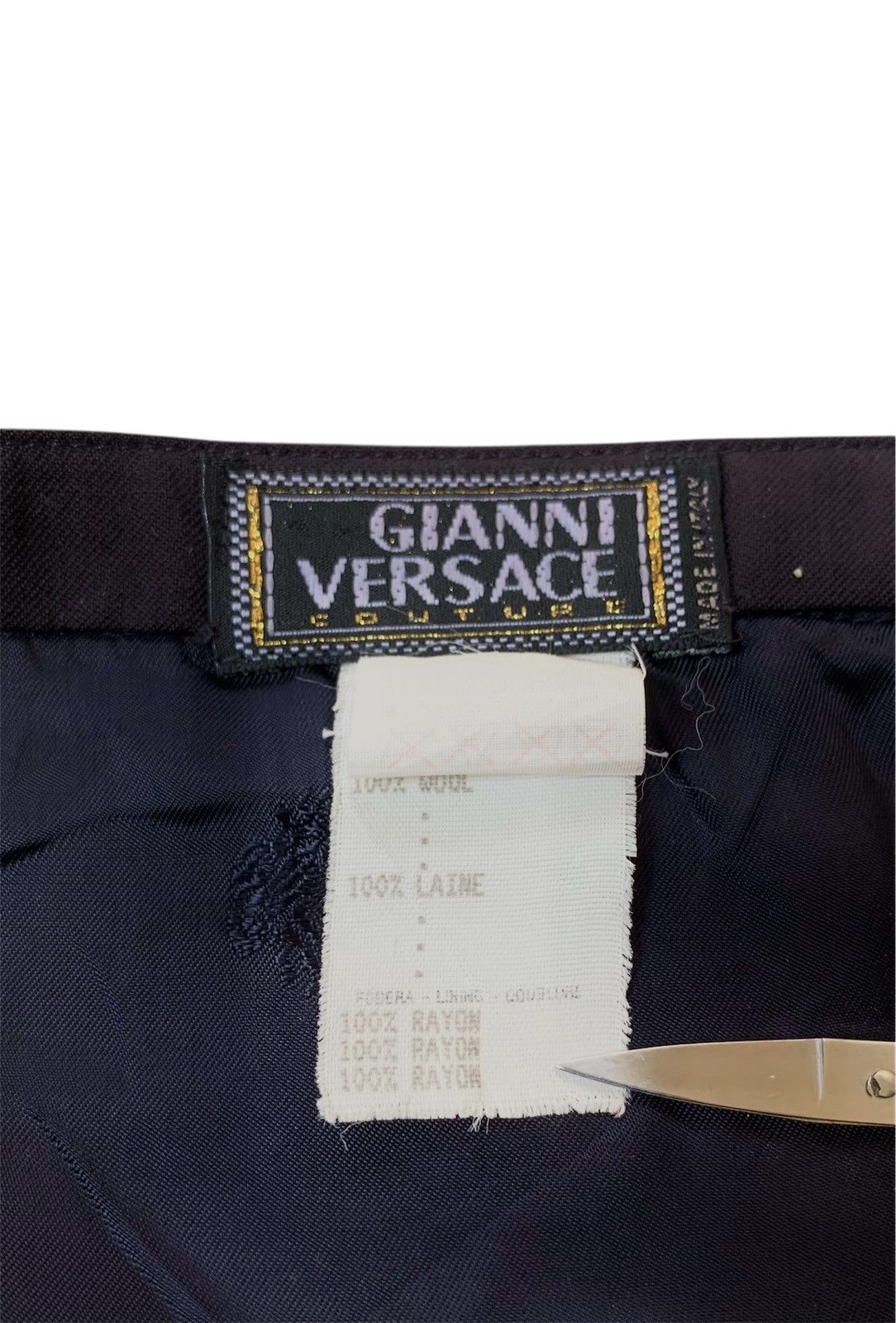 Vintage Gianni Versace mini skirt with buckle belt
