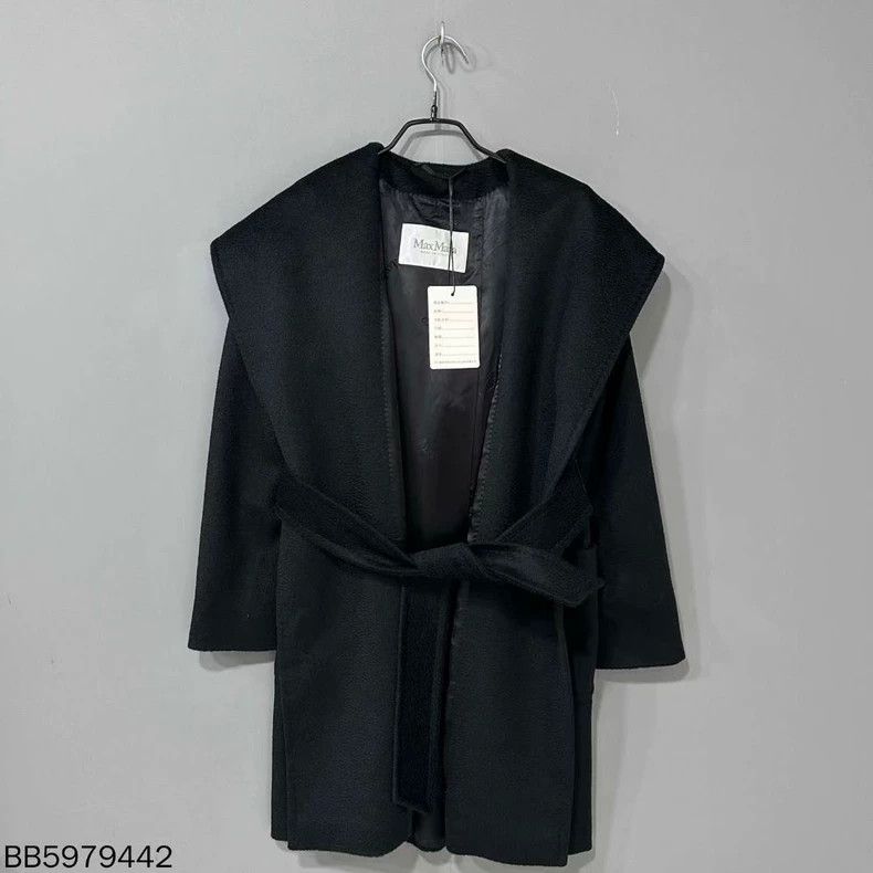 Max Mara Max Mara Black bathrobe coat Size L / US 10 / IT 46 - 1 Thumbnail