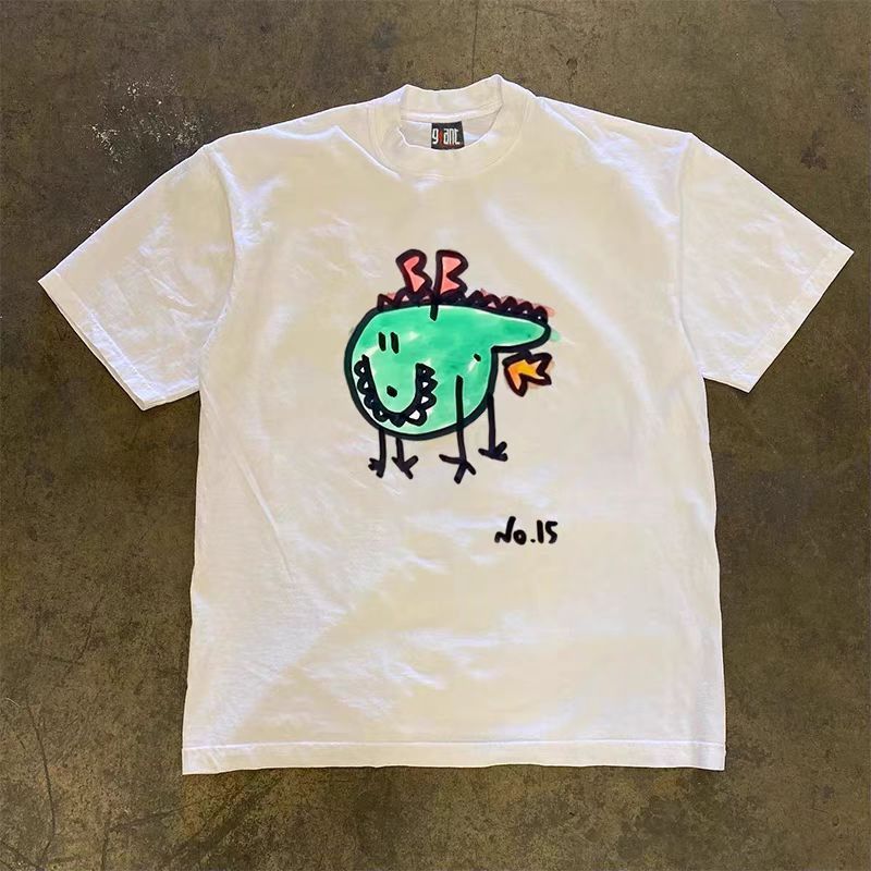 Vintage White loose dinosaur print short sleeve T-shirt Size US M / EU 48-50 / 2 - 1 Thumbnail