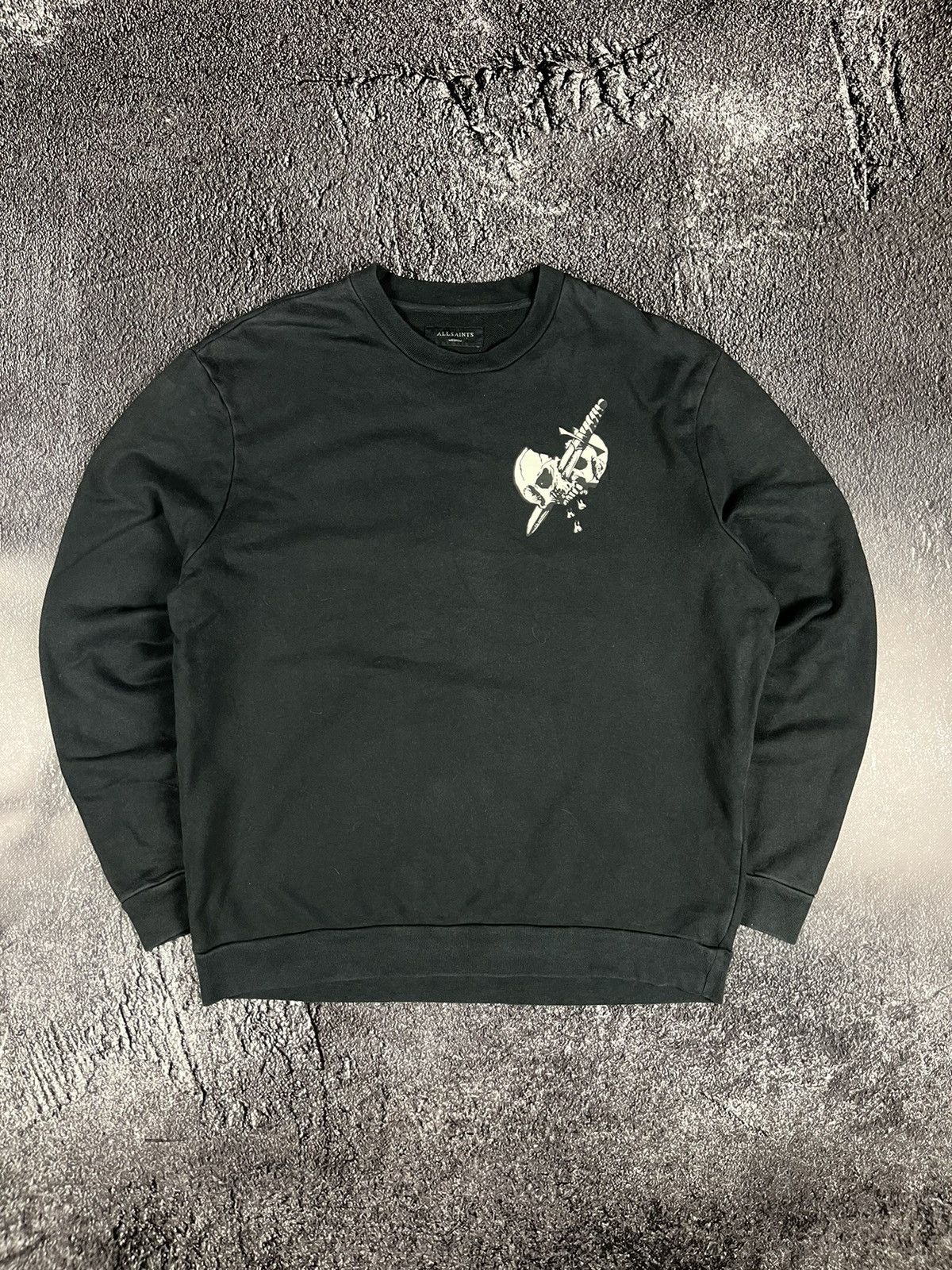 Allsaints Allsaints Splitter LS Crew Skull Knife Big Logo Sweatshirt Size US M / EU 48-50 / 2 - 2 Thumbnail