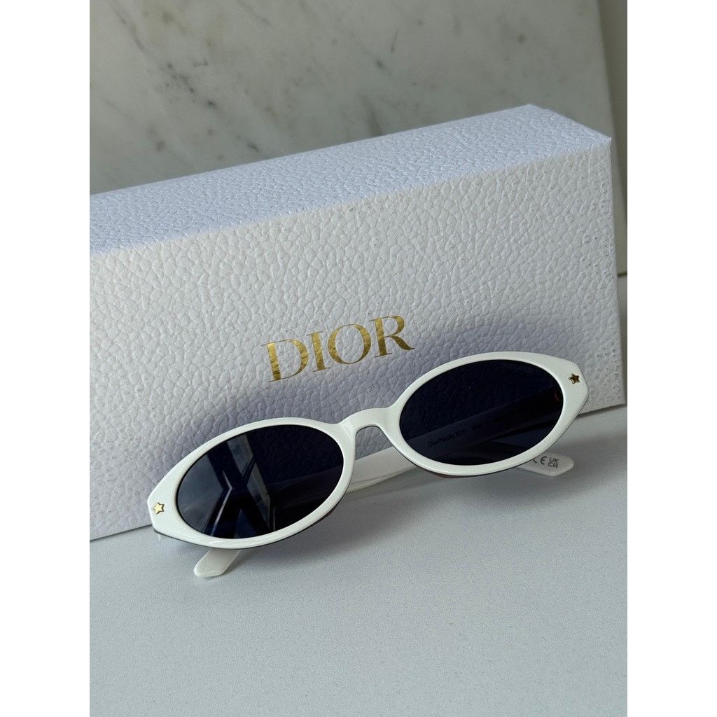 Dior NEW Dior Pacific S1F Oval Round Sunglasses White Navy Blue Size ONE SIZE - 2 Thumbnail