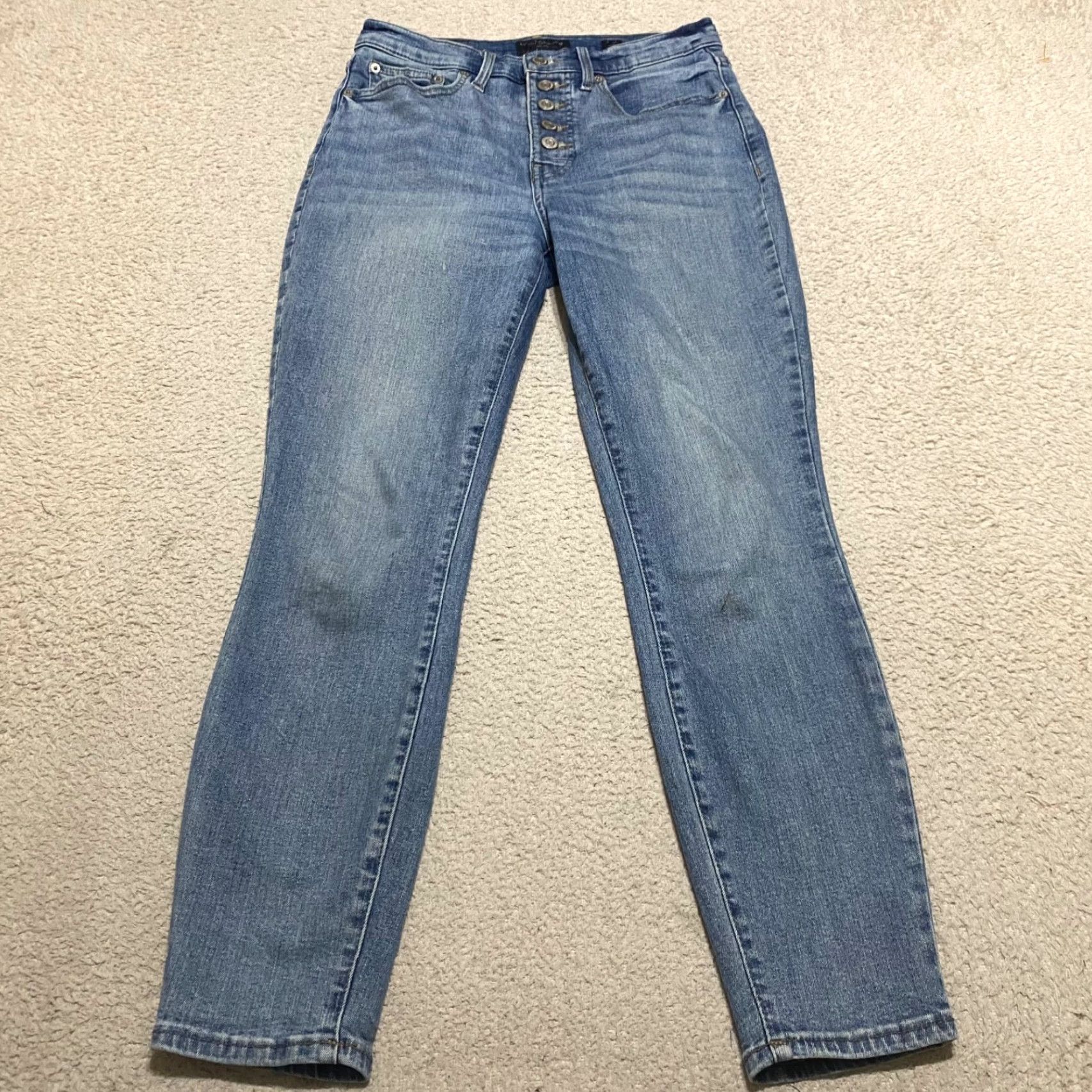Lucky Brand Lucky Brand Bridgette Skinny Jeans 27 in Blue Denim Medium Wash High Rise Women's 4 Jeans Size 27" / US 4 / IT 40 - 2 Thumbnail