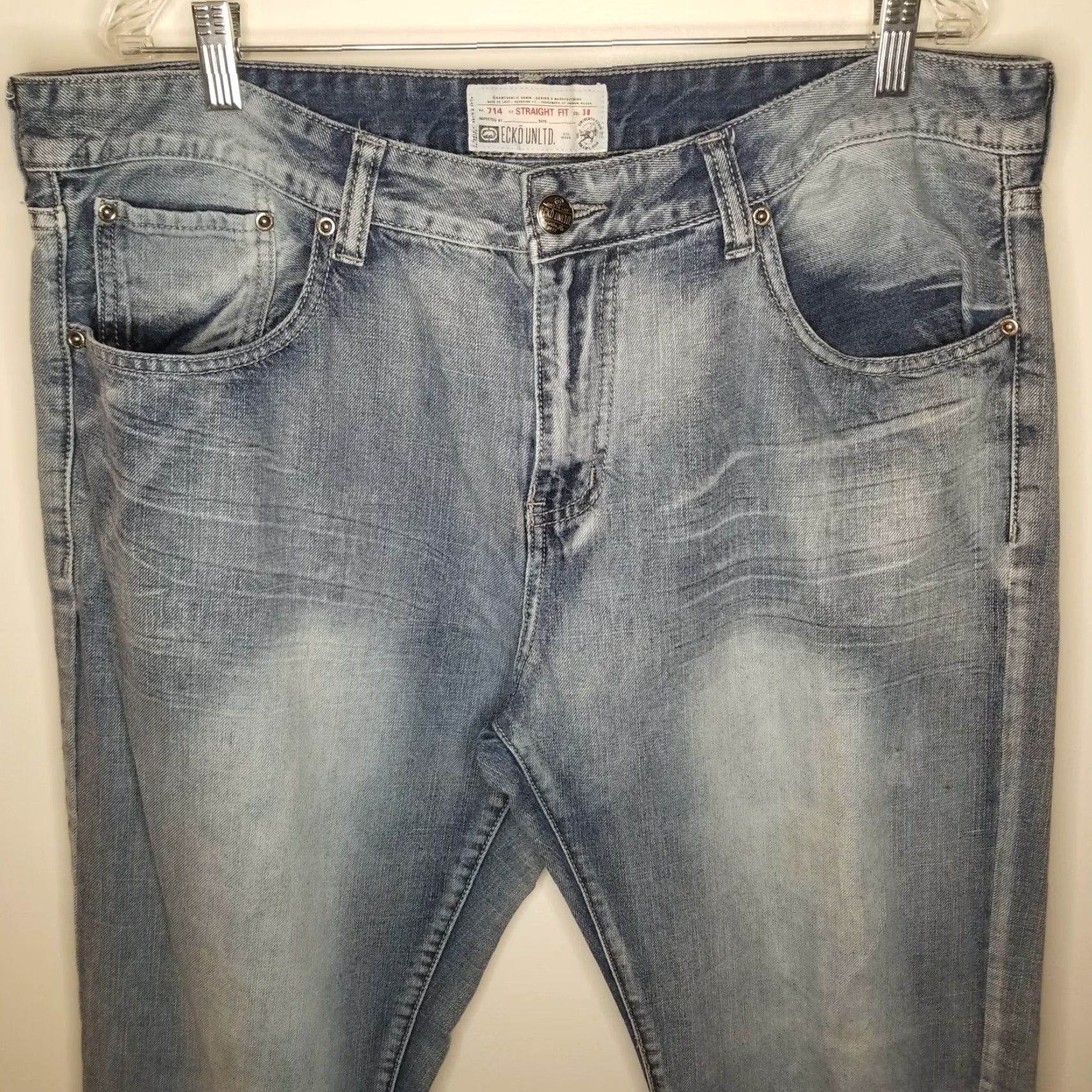 Ecko Unltd. ECKO UNLTD Jeans 714 Straight Men 38x31 Blue Adult Regular Mens Jeans 714 Straight Vintage? (Wait) Size US 38 / EU 54 - 2 Thumbnail