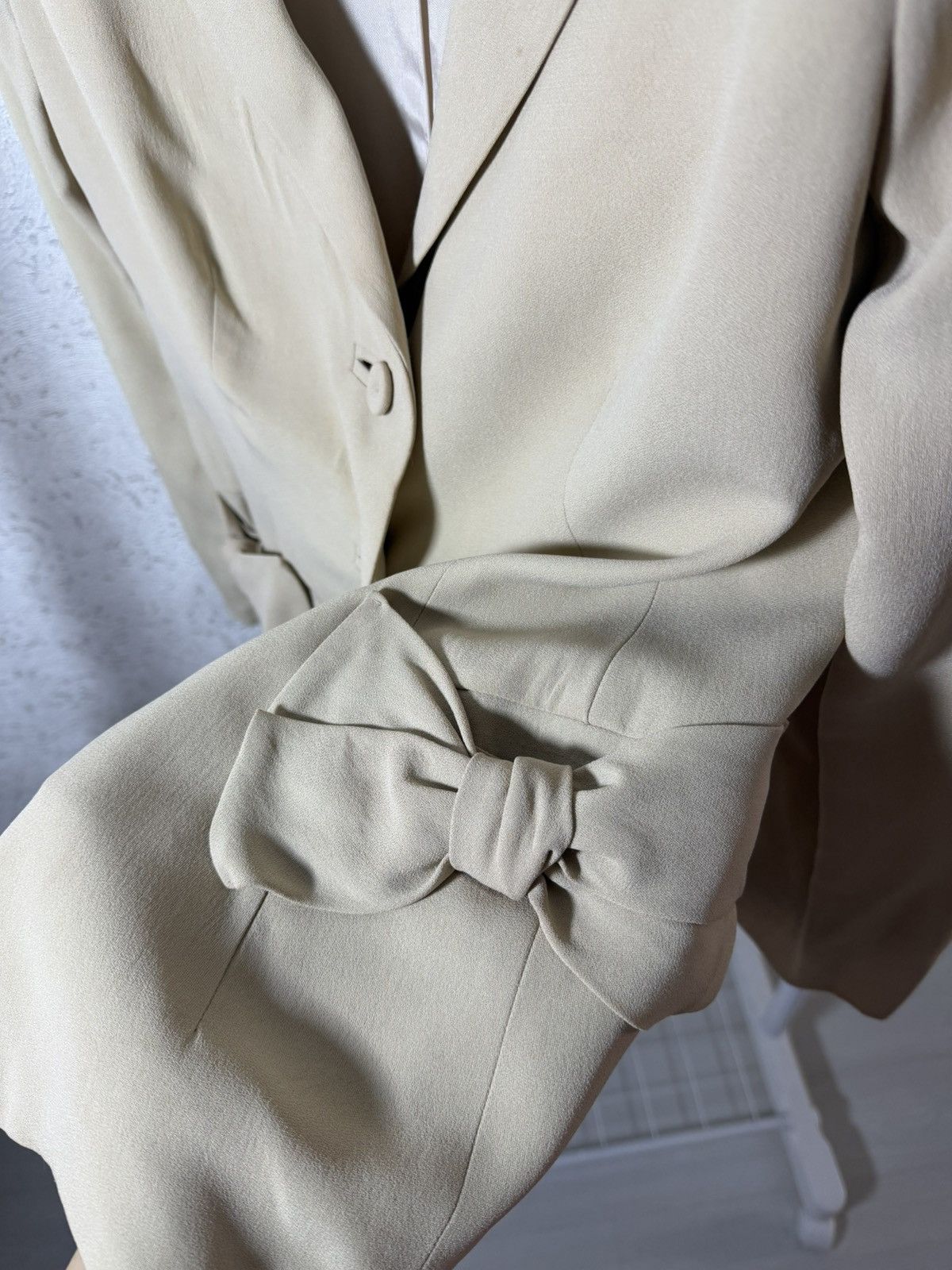Prada Vintage PRADA Blazer Jacket Beige Minimalist Tailored Size XL / US 12-14 / IT 48-50 - 3 Thumbnail