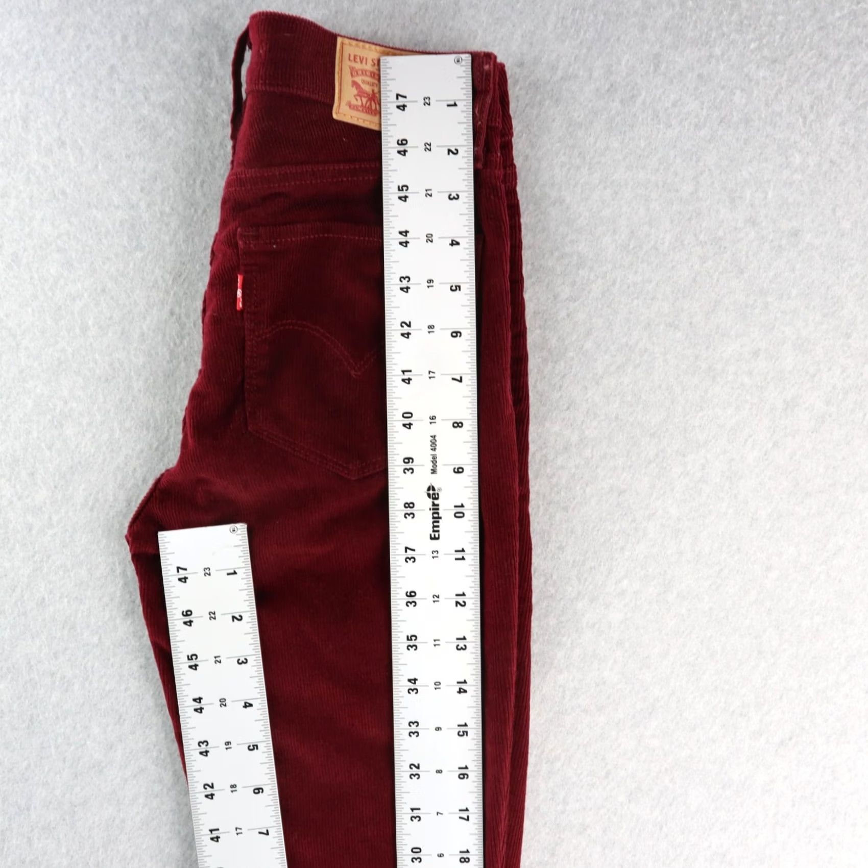 Levi's Levis 721 Skinny Jeans Women Size 26 High Rise Corduroy Burgundy Zipper Size 26" / US 2 / IT 38 - 7 Thumbnail