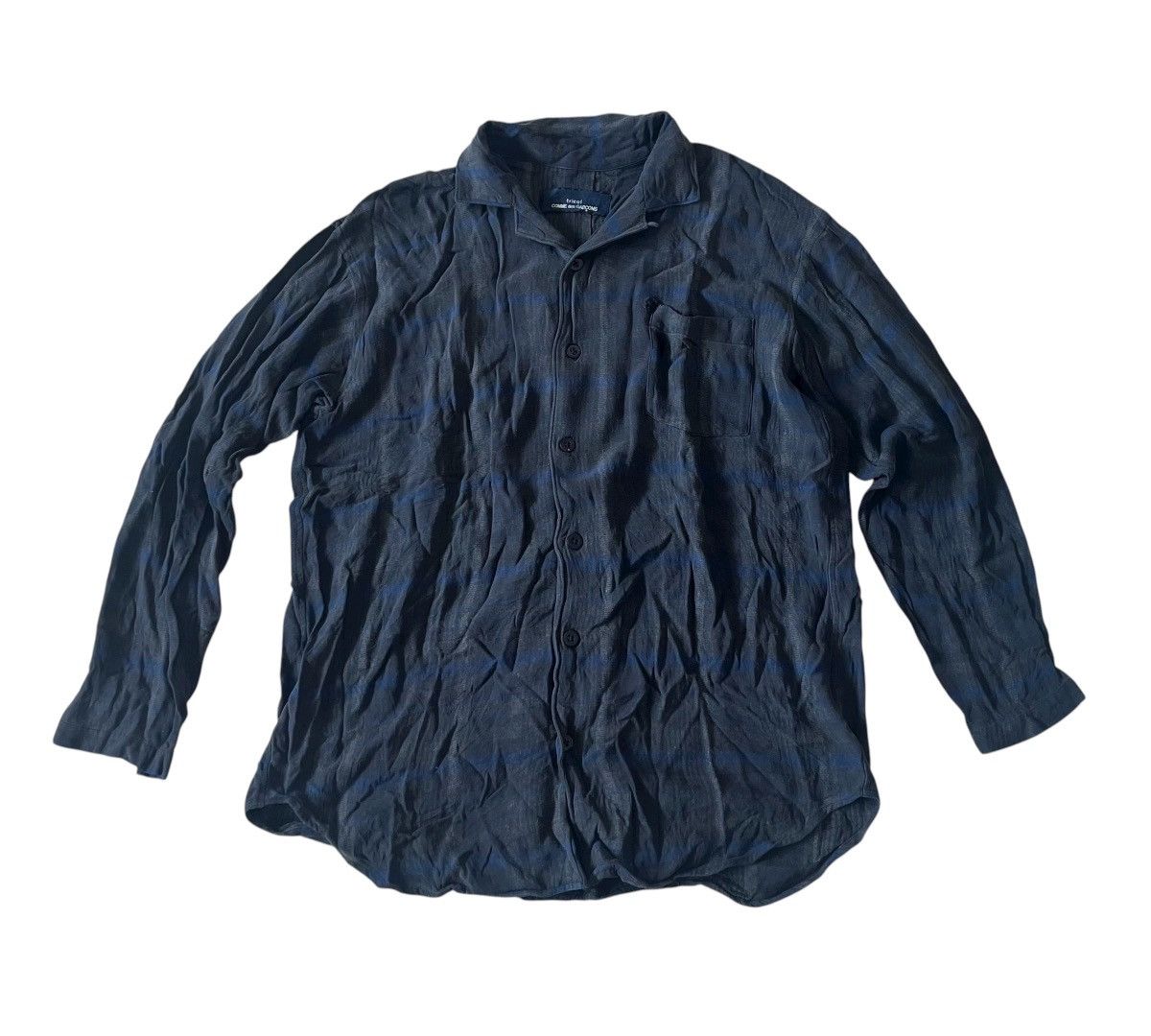 Comme des Garcons Vintage tricot cdg flowy open collar checkered shirt Size US M / EU 48-50 / 2 - 1 Thumbnail
