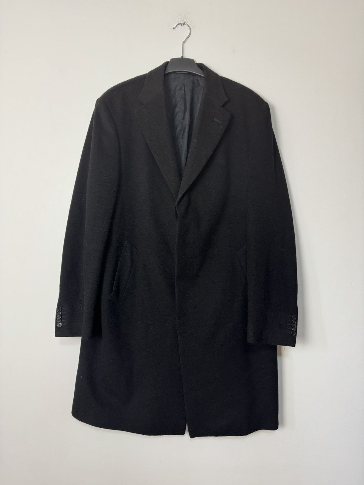 Corneliani Corneliani Black Virgin Wool Overcoat Made in Italy Size US L / EU 52-54 / 3 - 4 Thumbnail