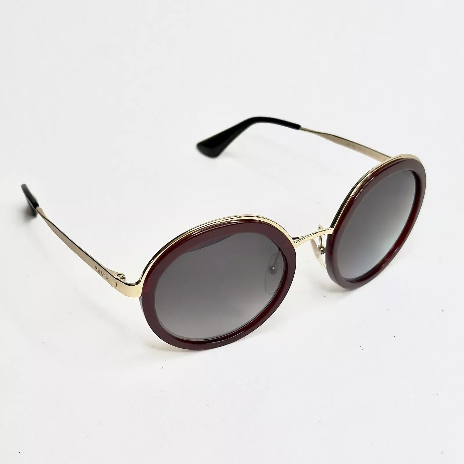 Prada PRADA CINEMA 50T Round Metal Gold Burgundy POLARIZED PR50TS Size ONE SIZE - 10 Thumbnail