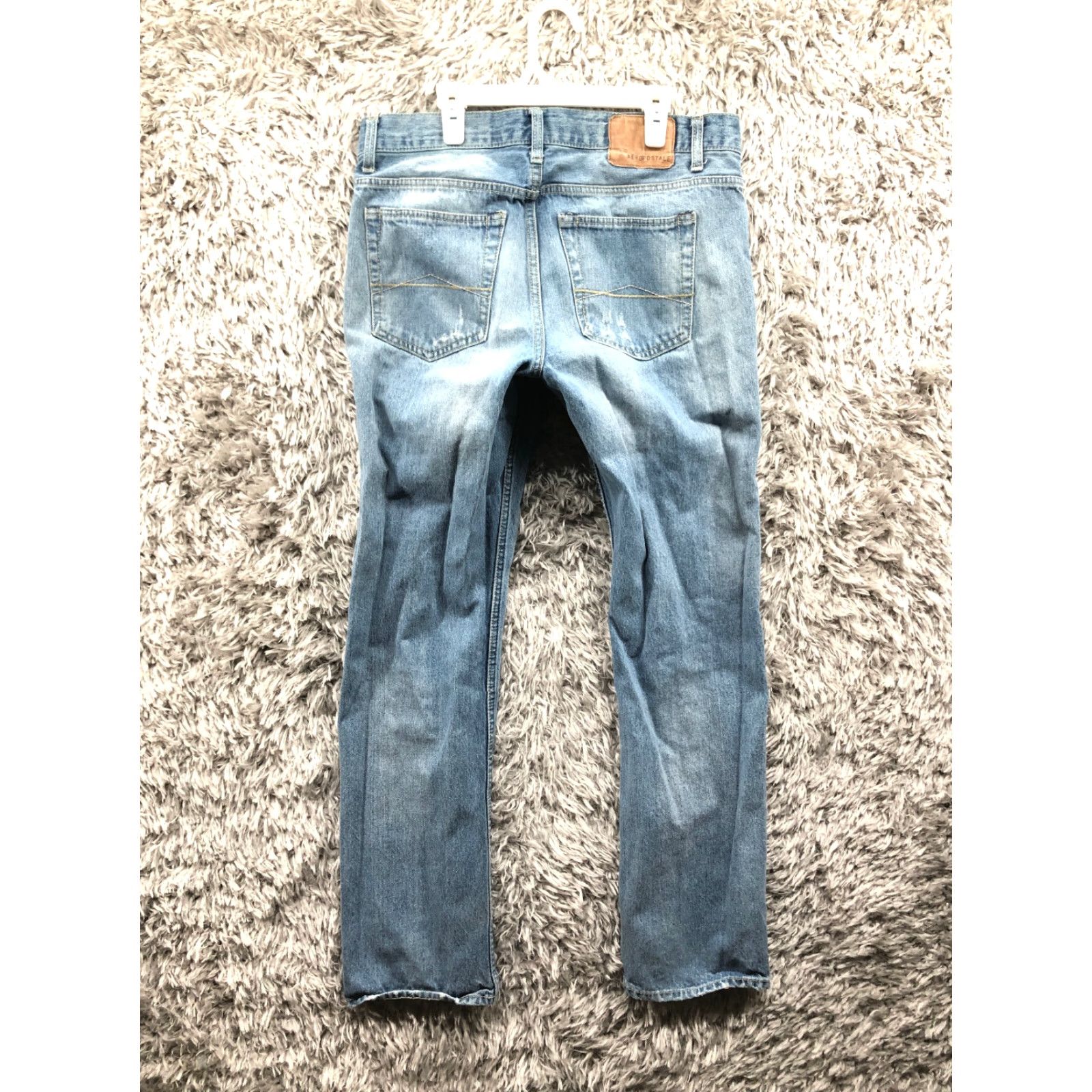 Vintage Aeropostale Jeans Mens Size 33x34 Mid Rise Straight Leg Dark Wash Blue Denim Size US 33 - 7 Thumbnail