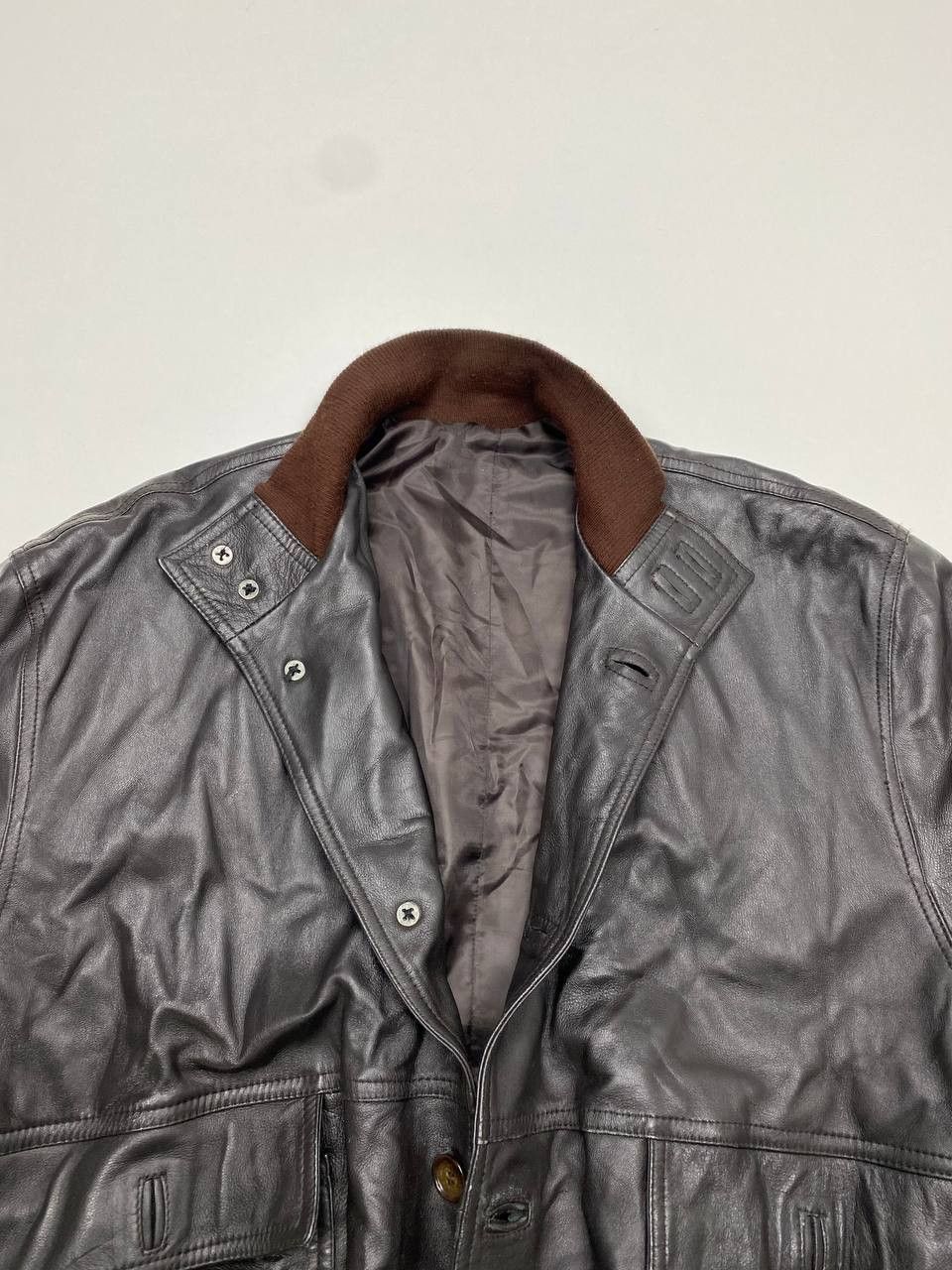 Vintage Lord Max Vintage Leather Bomber Jacket 80s Men XL Size US XL / EU 56 / 4 - 4 Thumbnail