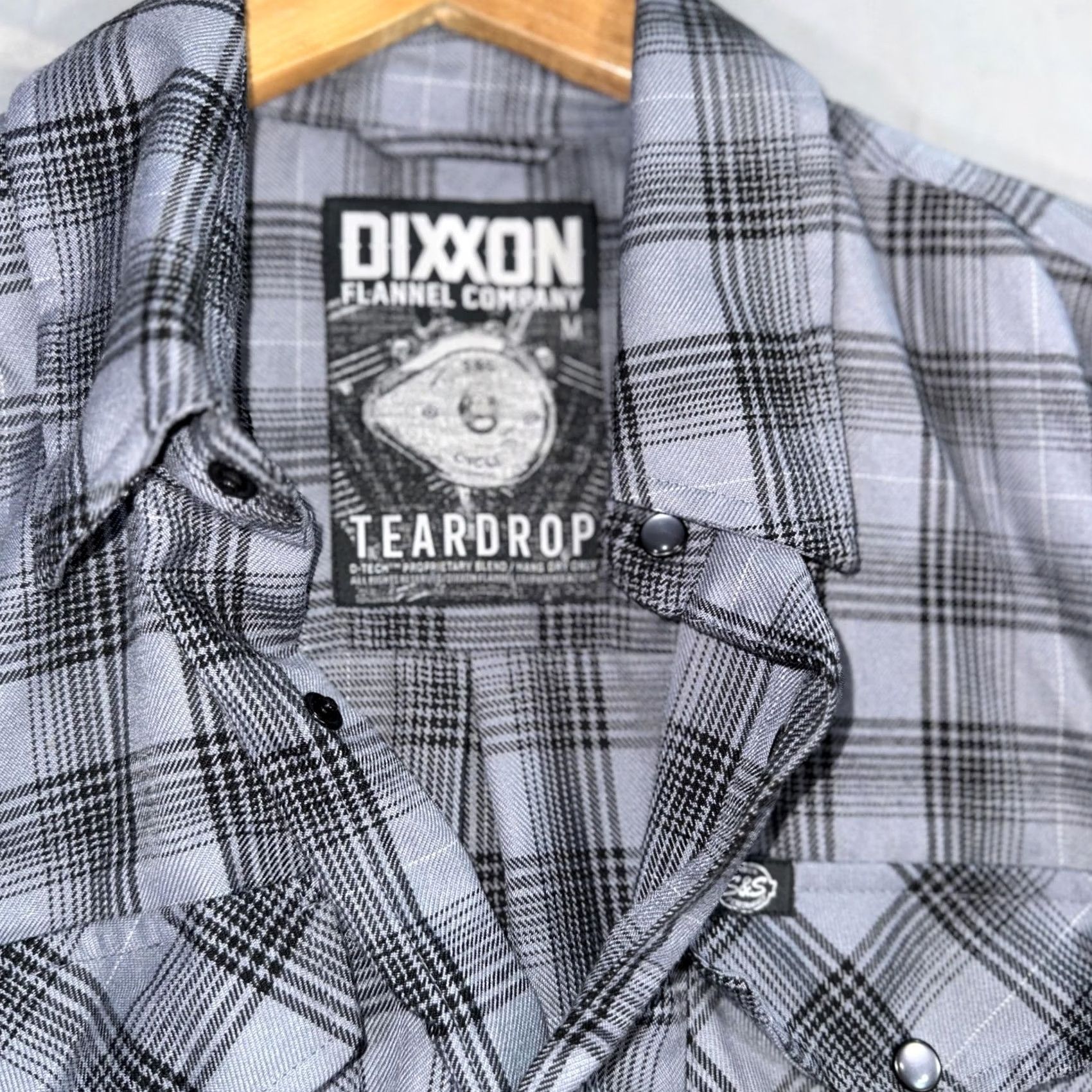 Vintage Dixxon Flannel Shirt Mens M Gray Plaid Teardrop Snap Front Long Sleeve Size US M / EU 48-50 / 2 - 5 Thumbnail