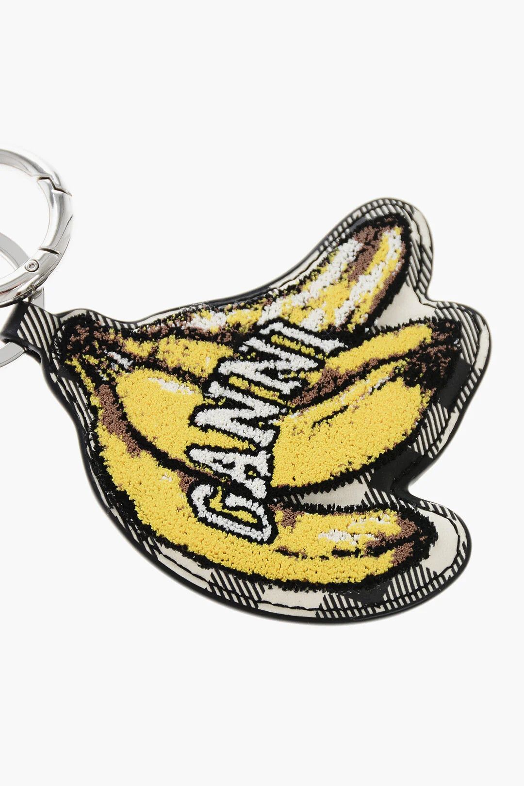 Ganni og1mm0426 Size: OS / Pied-de-Poule Pattern Keyring in Black Size ONE SIZE - 2 Thumbnail