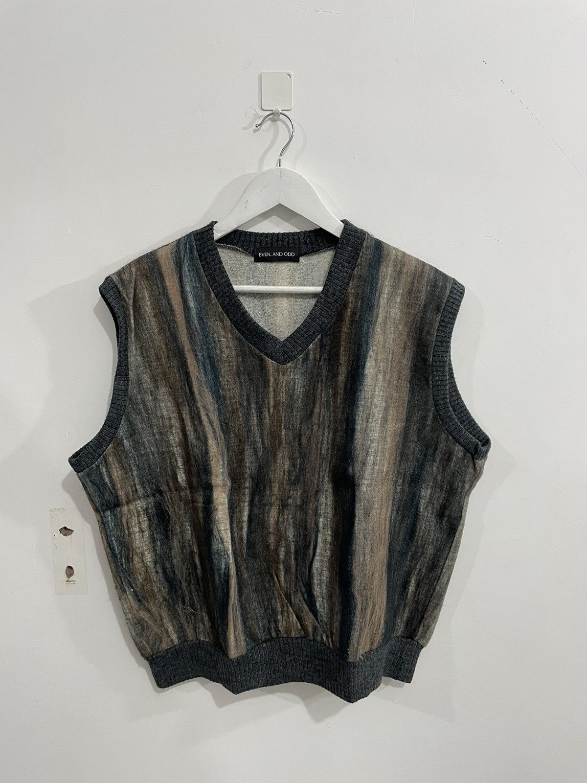 Jean Paul Gaultier Vintage even and odd knit vest mohair japan Size US L / EU 52-54 / 3 - 1 Thumbnail