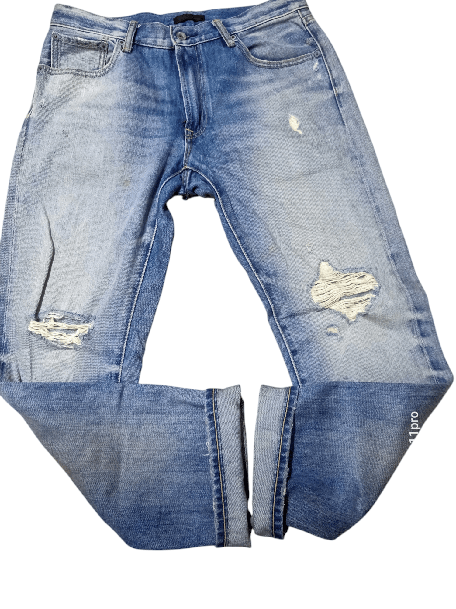 If Six Was Nine × Japanese Brand × Uniqlo Uniqlo Denim Blacktag Distressdenim Size US 32 / EU 48 - 16 Thumbnail