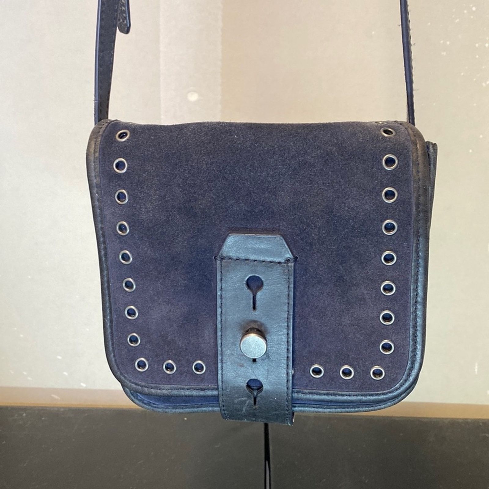 Lucky Brand Lucky Brand rose suede distressed leather crossbody bag Size ONE SIZE - 1 Thumbnail
