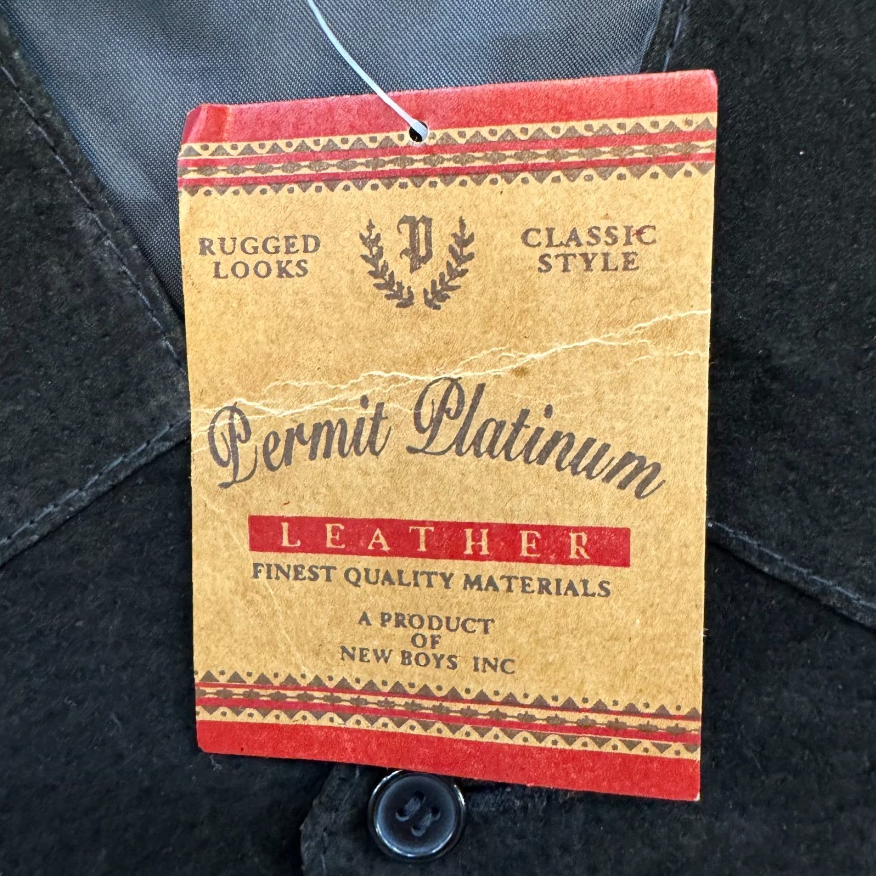 Vintage VINTAGE Permit Platinum Suede Leather Vest Black Mens Large Moto Western Leather Vest Size US L / EU 52-54 / 3 - 6 Thumbnail