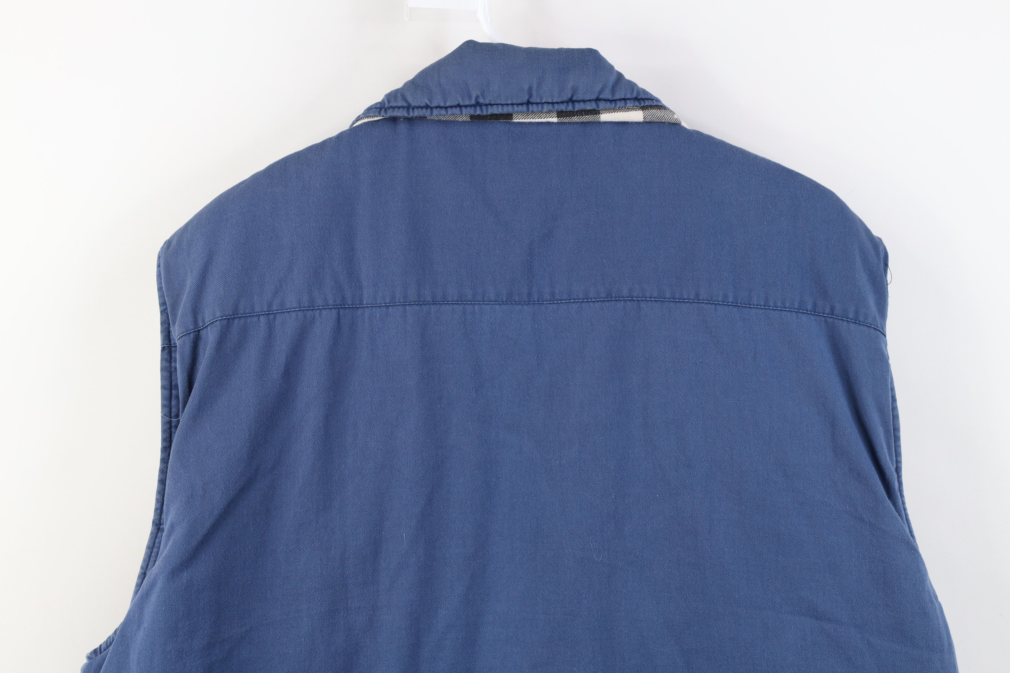 Vintage Vintage 90s Streetwear Flannel Lined Puffer Vest Jacket Blue Size US XXL / EU 58 / 5 - 15 Thumbnail