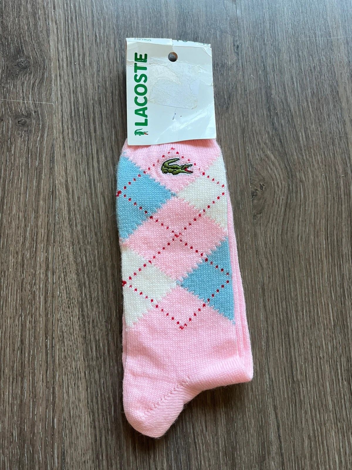 Lacoste Lacoste Sz 42-43 Made in France Pink Wool Socks 1990s Size 42 - 1 Thumbnail