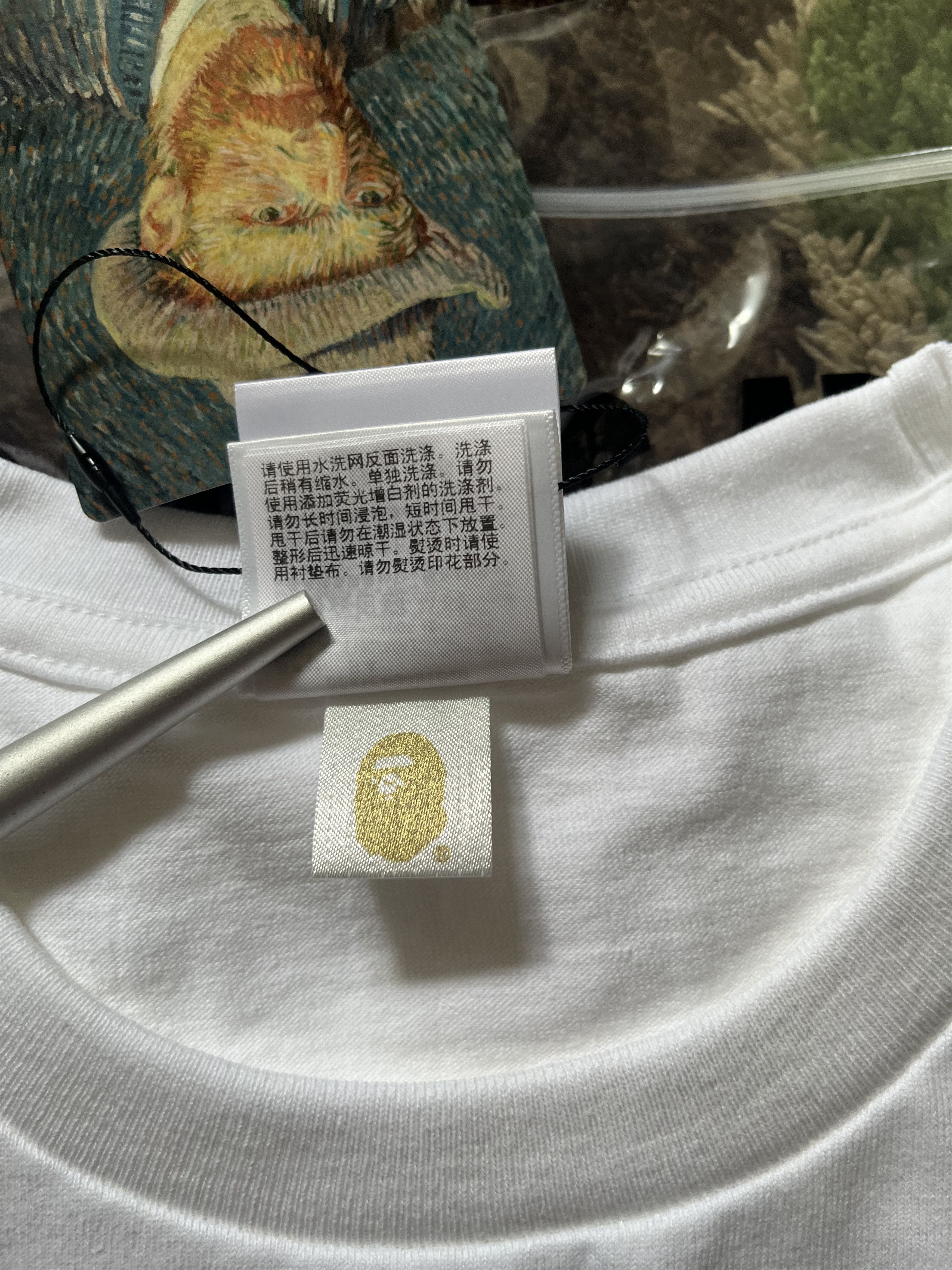 Bape BAPE VAN GOGH MUSEUM APE HEAD CANVAS ART TEE WHITE Size US XL / EU 56 / 4 - 14 Thumbnail