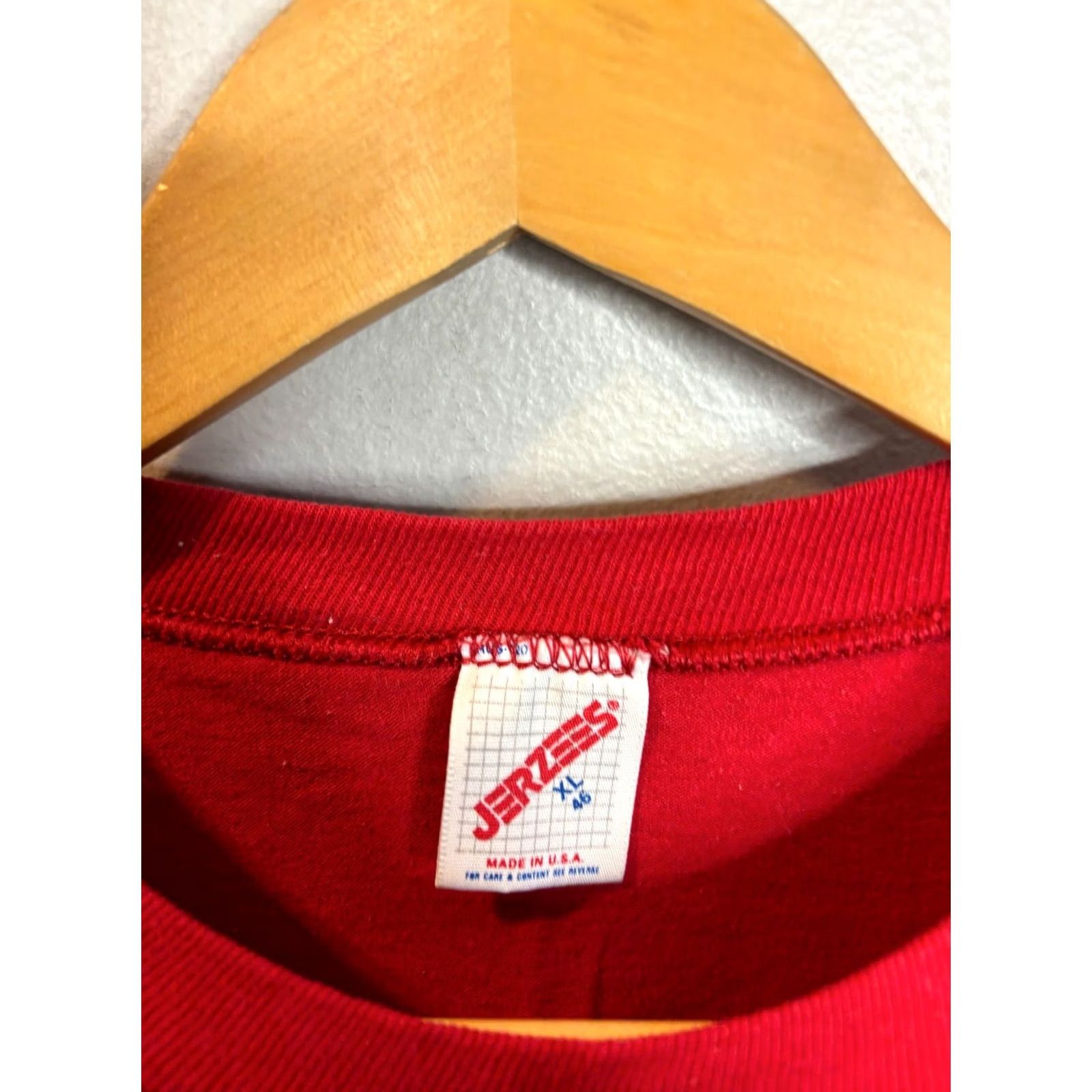 Jerzees VINTAGE Union Strike Don't Fly T-Shirt Red Men's XL 80s Jerzees Cotton Short Sleeve Basic Tee 678 Mens Size US XL / EU 56 / 4 - 3 Thumbnail