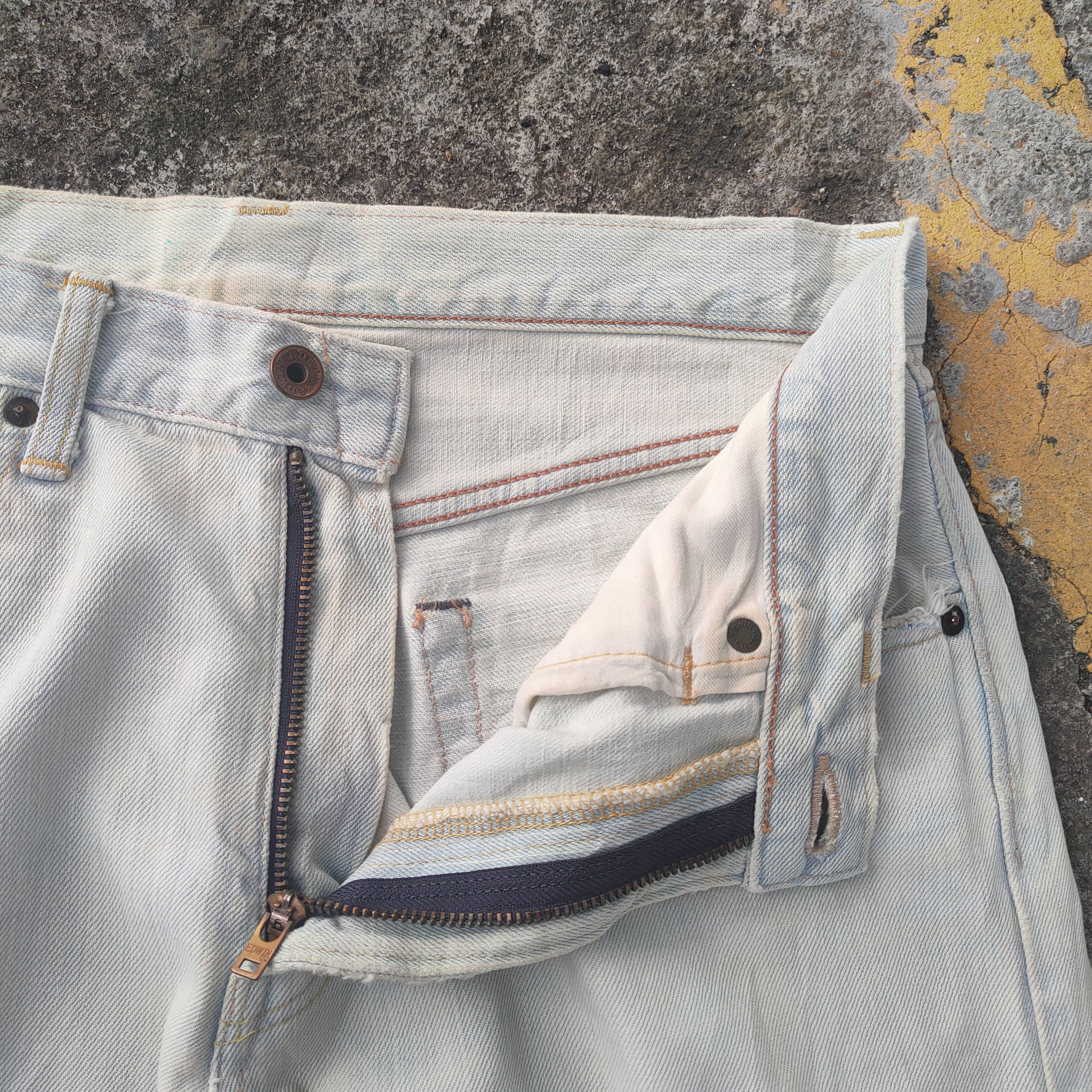 Edwin × Jean × Vintage VINTAGE EDWIN FADED LIGHT BLUE ORANGE TAG JEAN DENIM PANTS Size US 33 - 7 Thumbnail