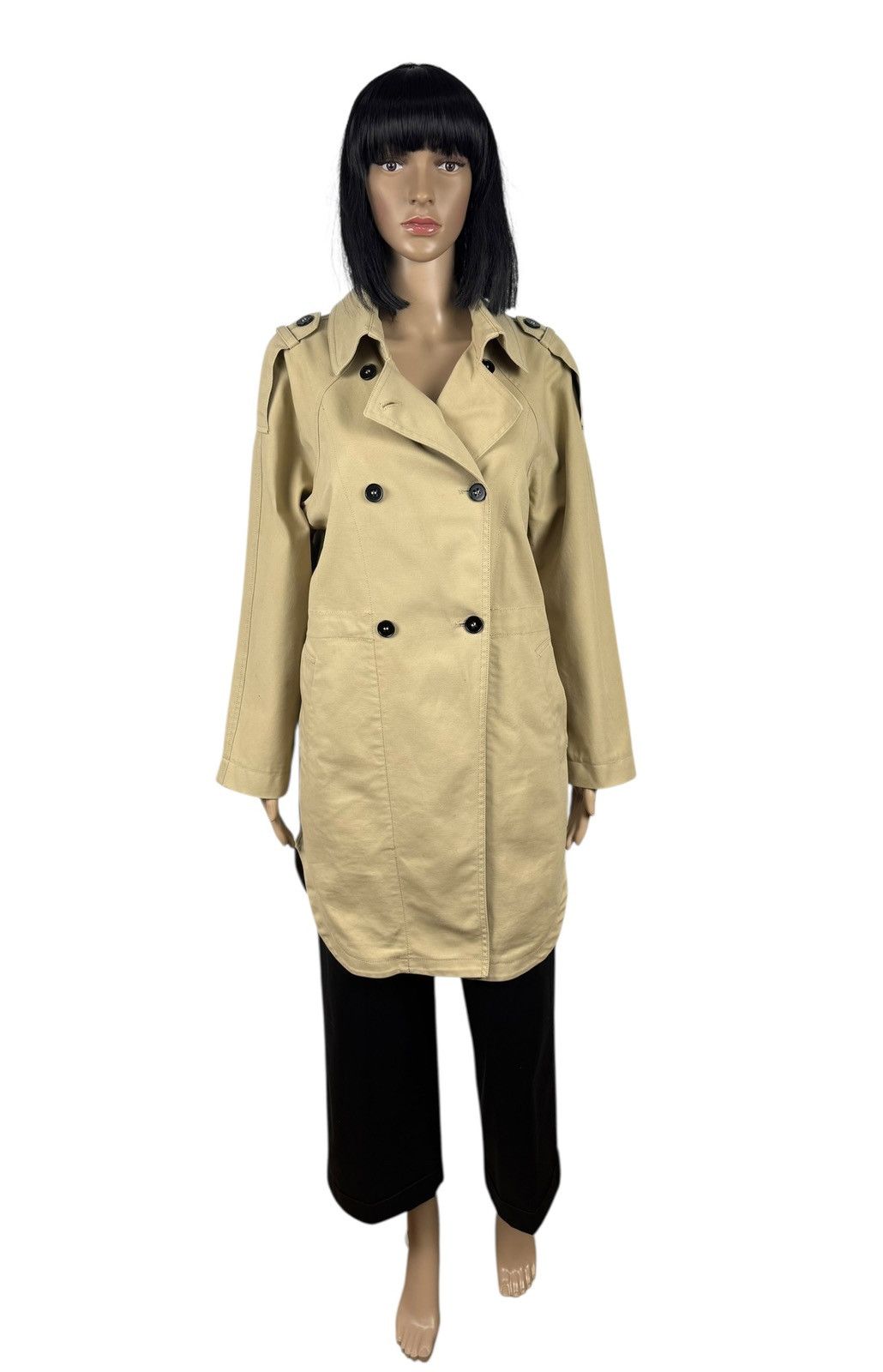 Maje Maje E19Garcon Oversized Beige Trench Coat Cotton size 36 Size XS / US 0-2 / IT 36-38 - 2 Thumbnail