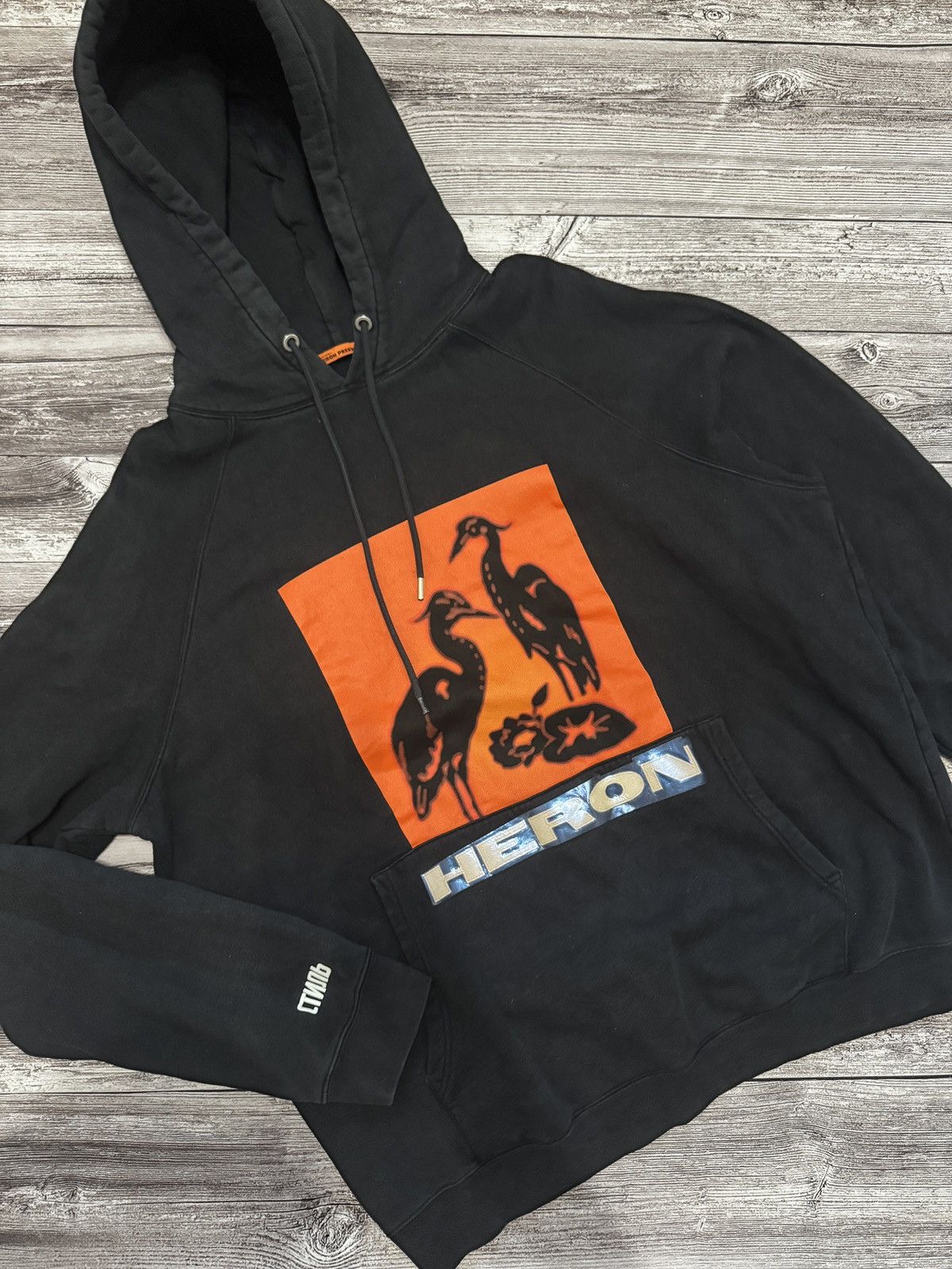 Heron Preston Heron Preston Crane Hoodie Black Orange Logo XL Faded Size US XL / EU 56 / 4 - 3 Thumbnail