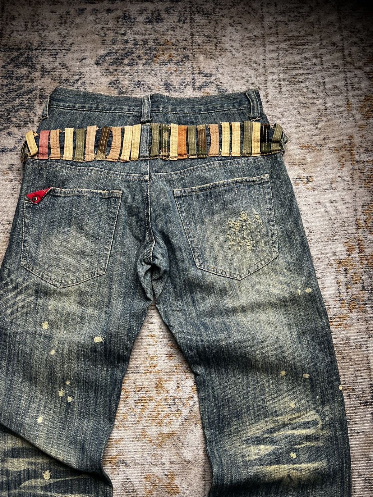 PPFM Gumu Japan Mudmax Double Waist Flared Jeans Size US 31 - 4 Thumbnail