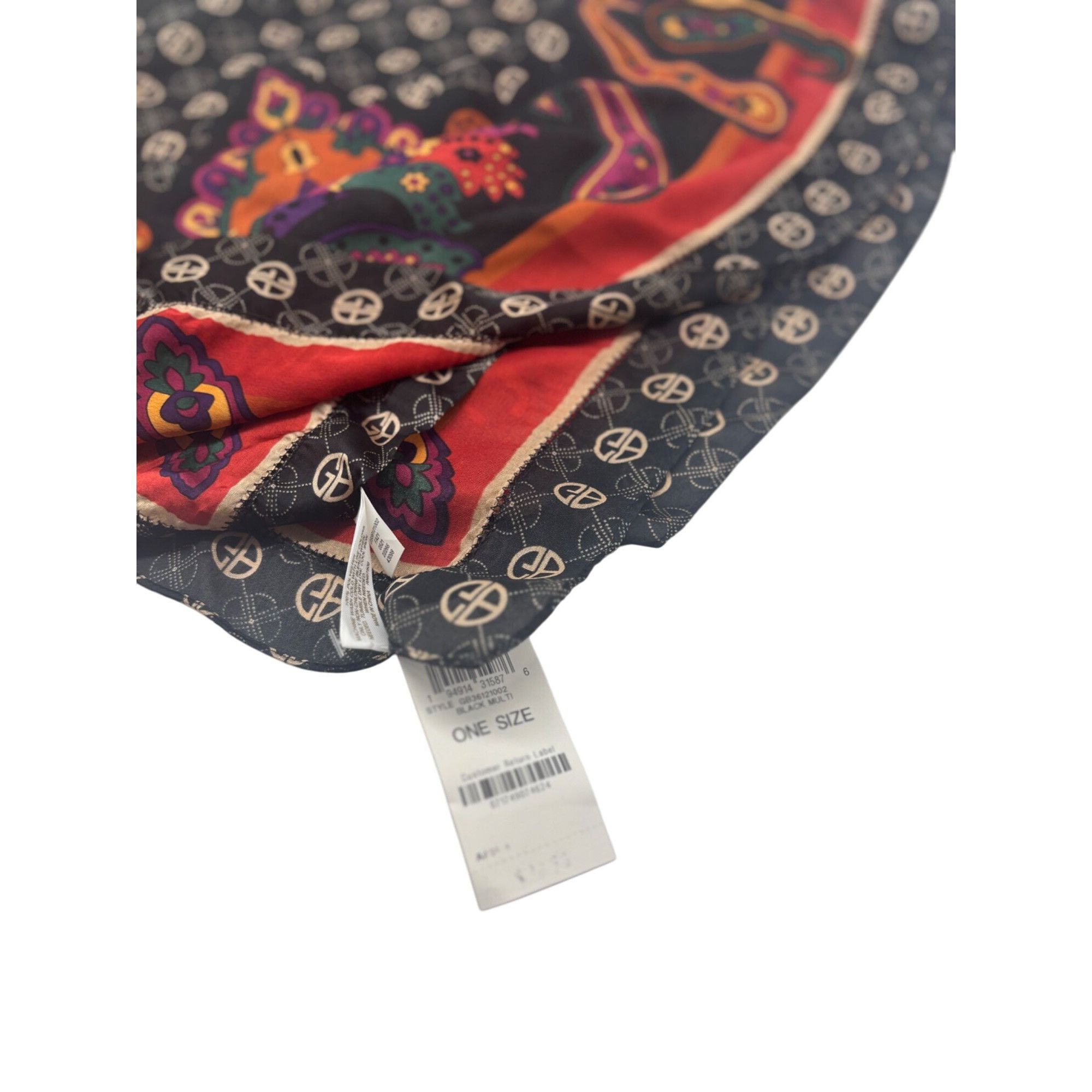 Giani Bernini Giani Bernini Logo Paisley Border Printed Scarf, Black-multi Size ONE SIZE - 7 Thumbnail