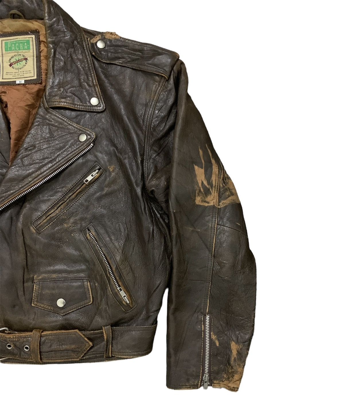 Genuine Leather × Vintage Vintage Leather Double collar jacket (A) Size US M / EU 48-50 / 2 - 3 Thumbnail