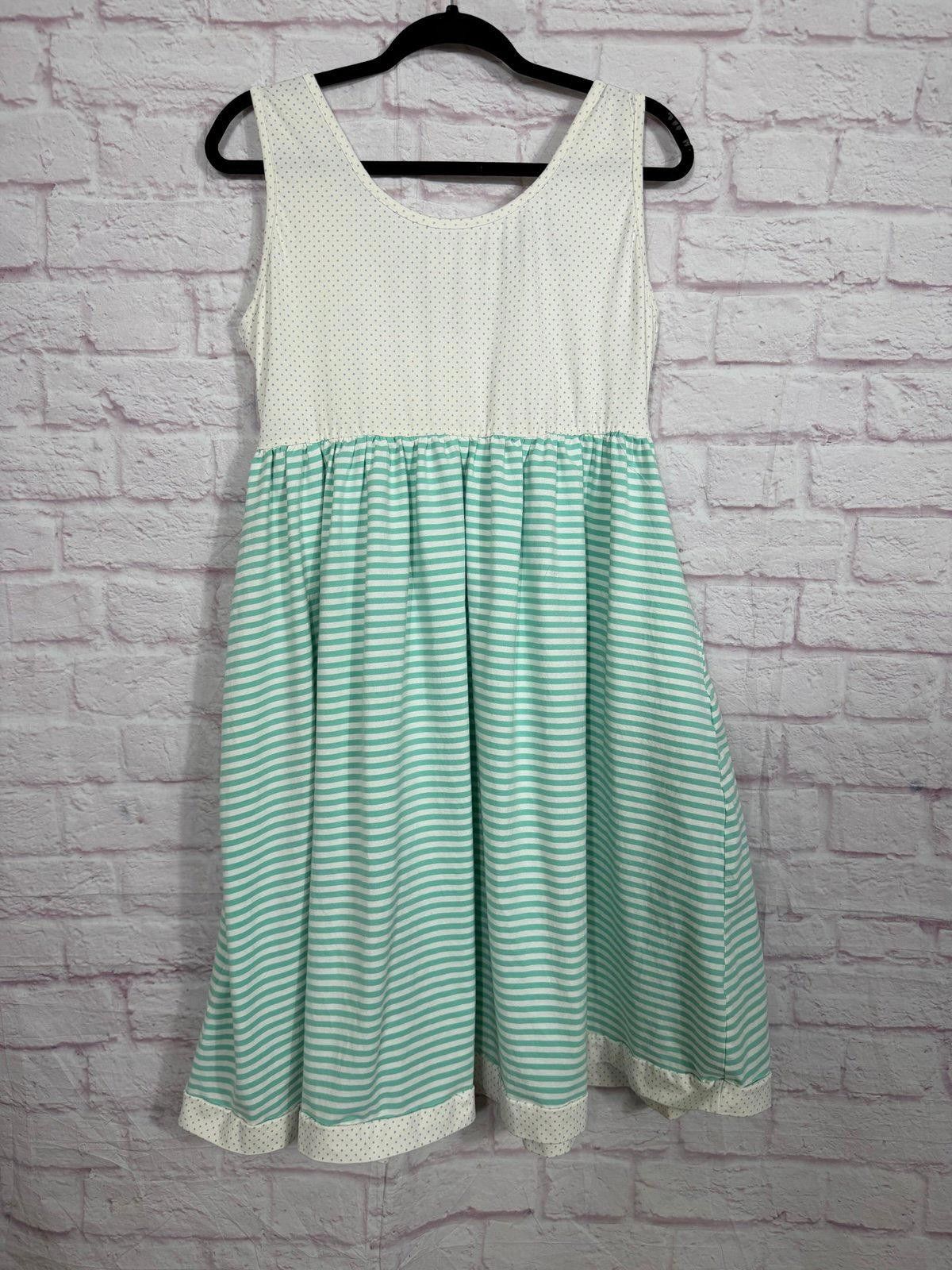 Other Awe Knots Smocking Company Sleeveless Striped Dress Large Size L / US 10 / IT 46 - 1 Thumbnail