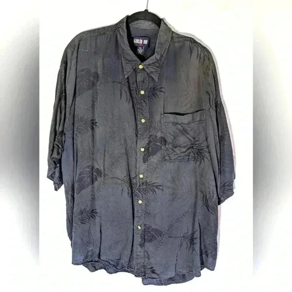 Designer Keeler Bay tone on tone Hawaiian shirt navy blue XXL Size US XXL / EU 58 / 5 - 1 Thumbnail
