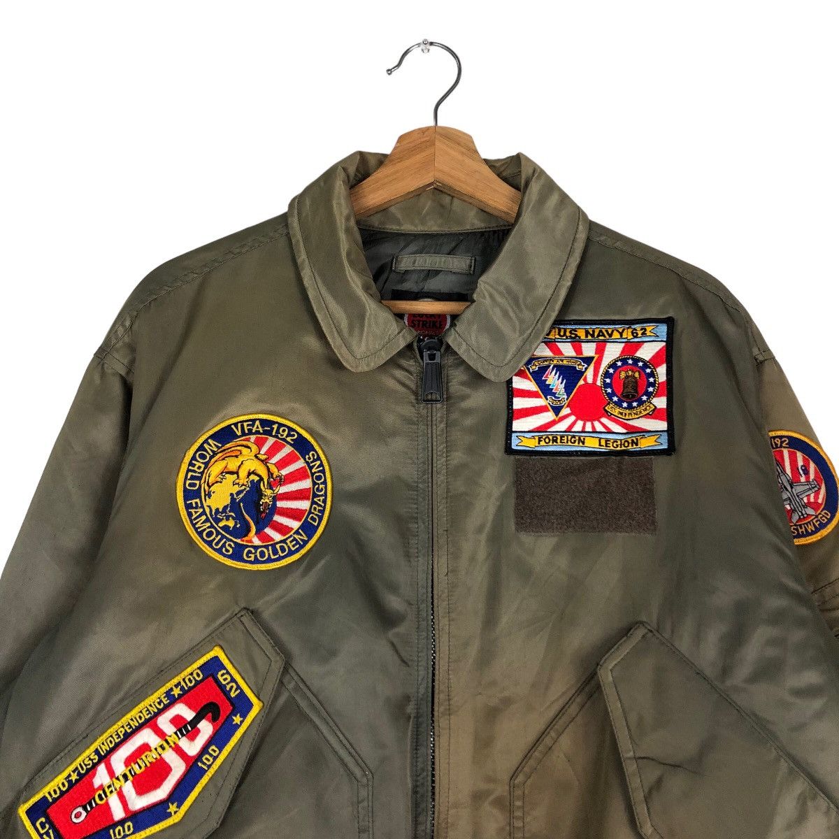 Vintage Vintage Fly Bomber Jacket Riot Riot Lucky Strike Full Patch Size US L / EU 52-54 / 3 - 4 Thumbnail