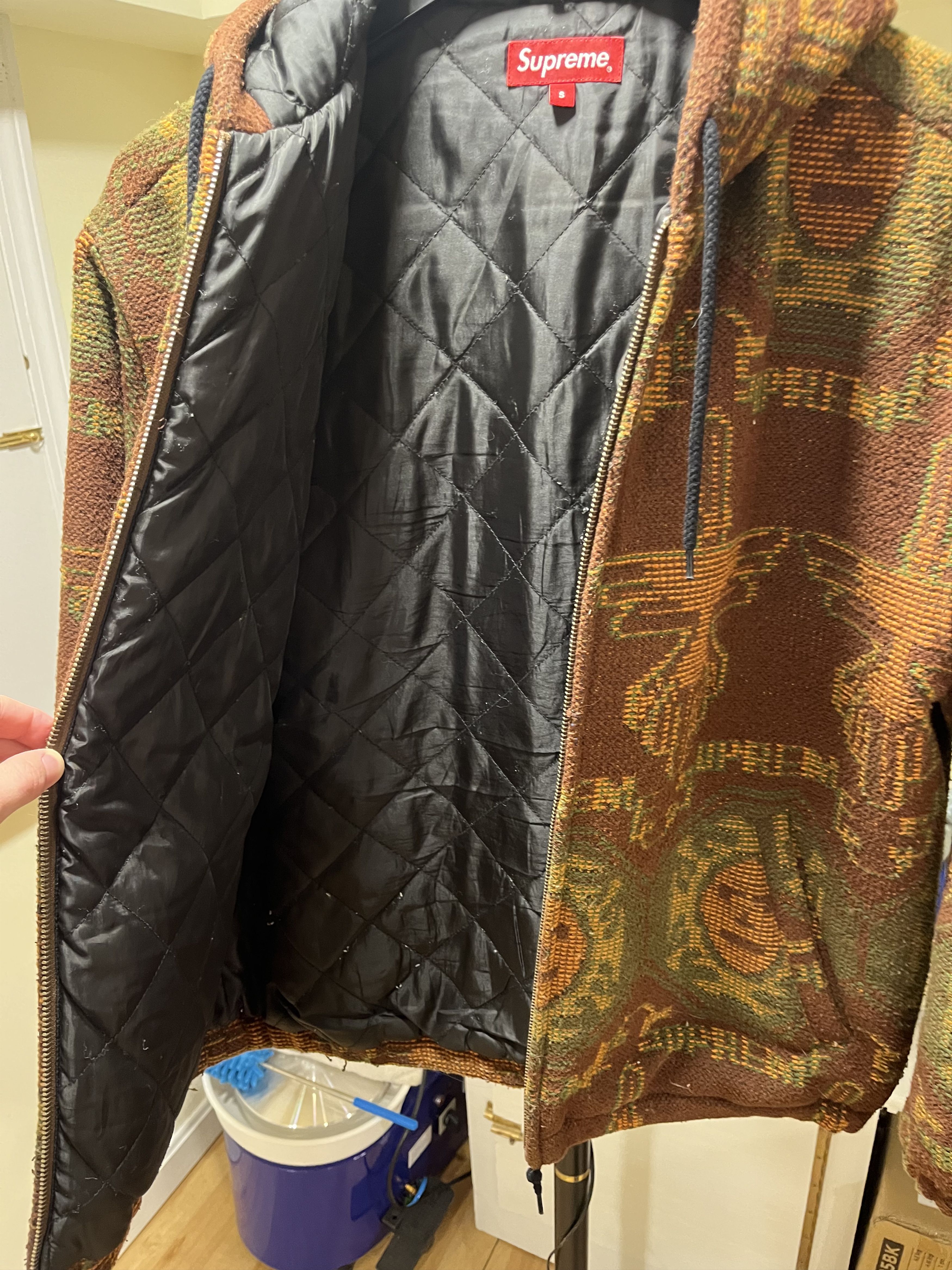 Supreme Supreme Embroidered hooded zippered jacket Wool - small Size US S / EU 44-46 / 1 - 5 Thumbnail