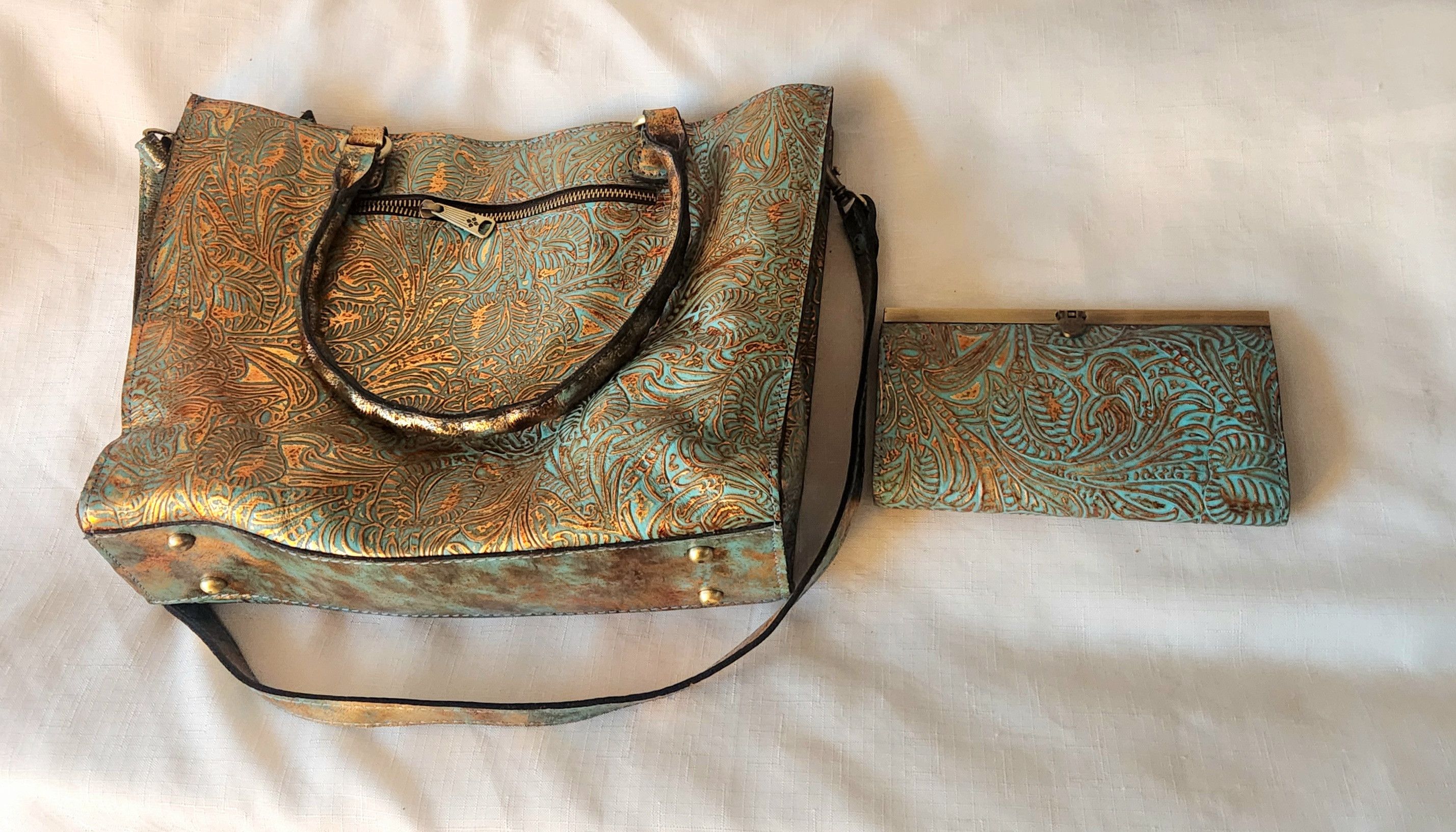 Patricia Nash Patricia Nash Zancona Tote Bag Purse and Wallet Leather Size ONE SIZE - 2 Thumbnail