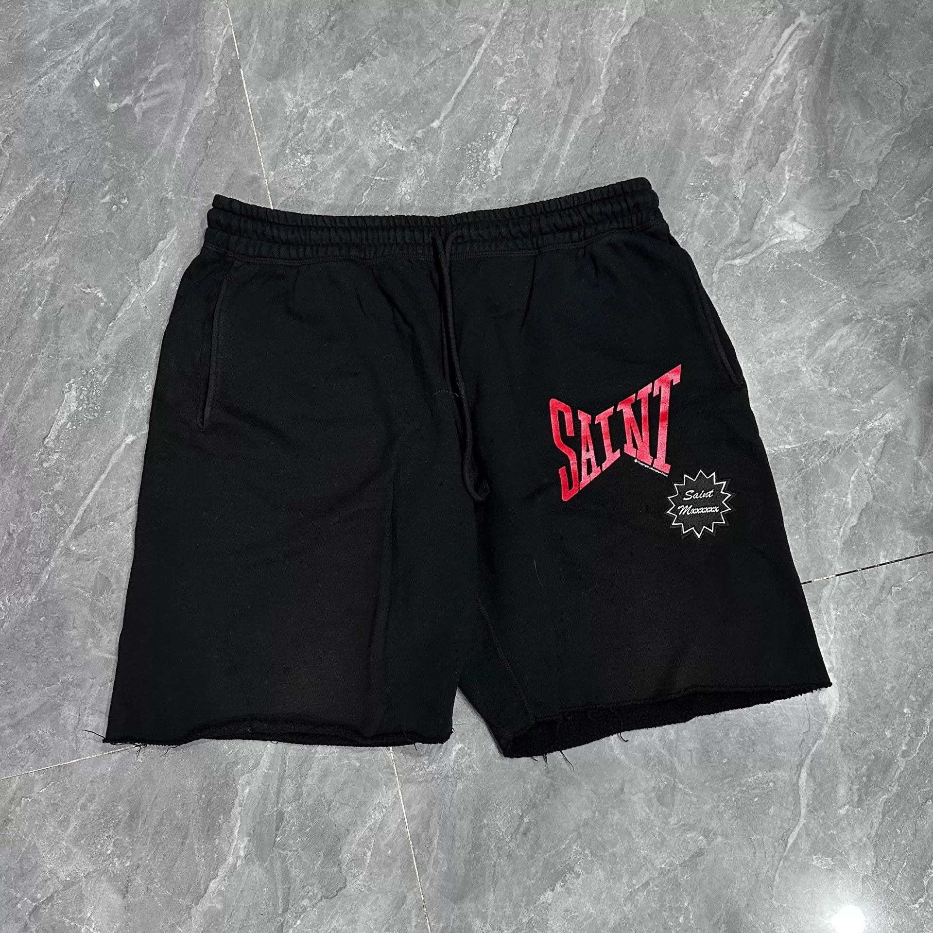 Saint Michael Saint Michael Distressed Black Red Shorts Size US 30 / EU 46 - 1 Thumbnail