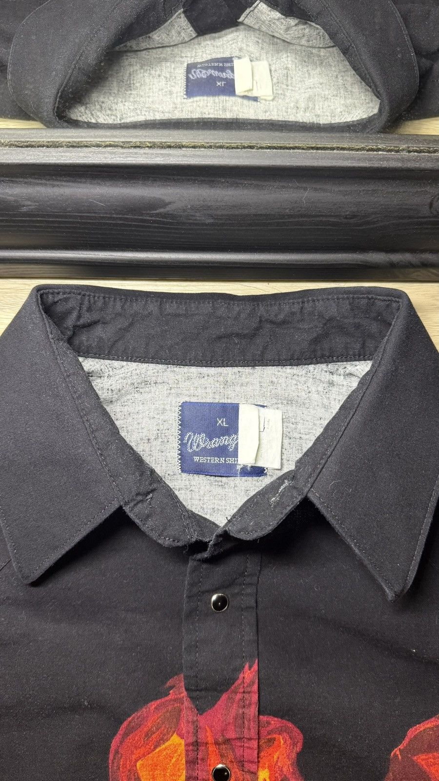 Wrangler Vintage 1990s Wrangler Western Flaming Bull LongSleeve Shirt Size US XL / EU 56 / 4 - 4 Thumbnail