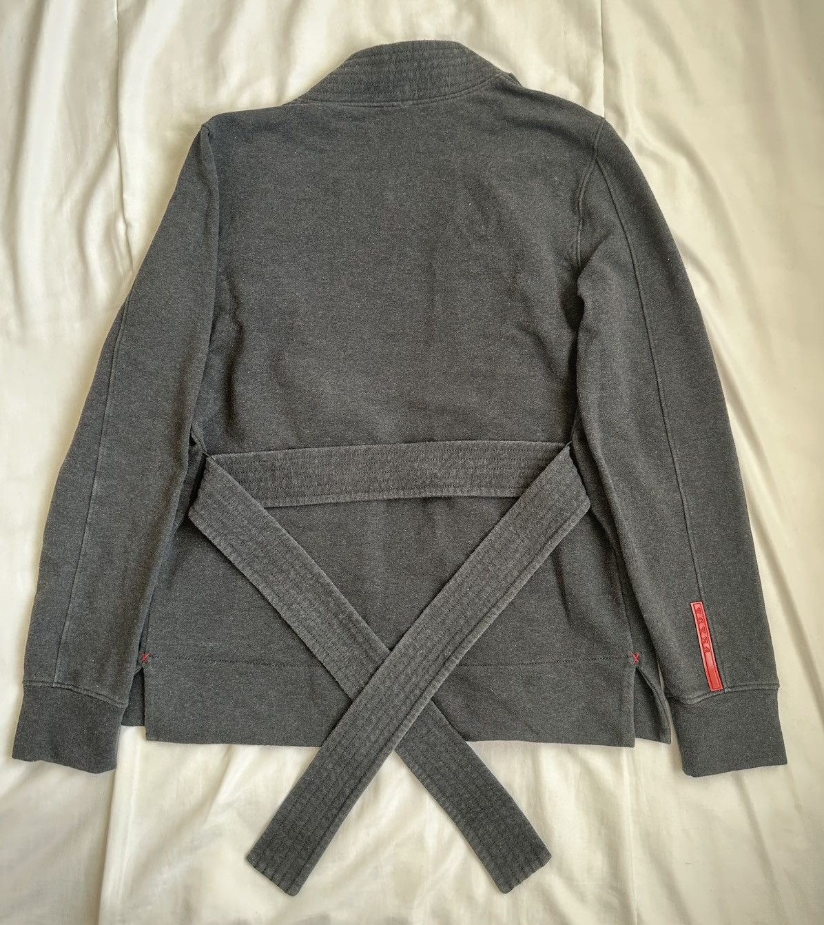 Prada Prada 00s Kimono cotton gray jacket red tab Size L / US 10 / IT 46 - 3 Thumbnail