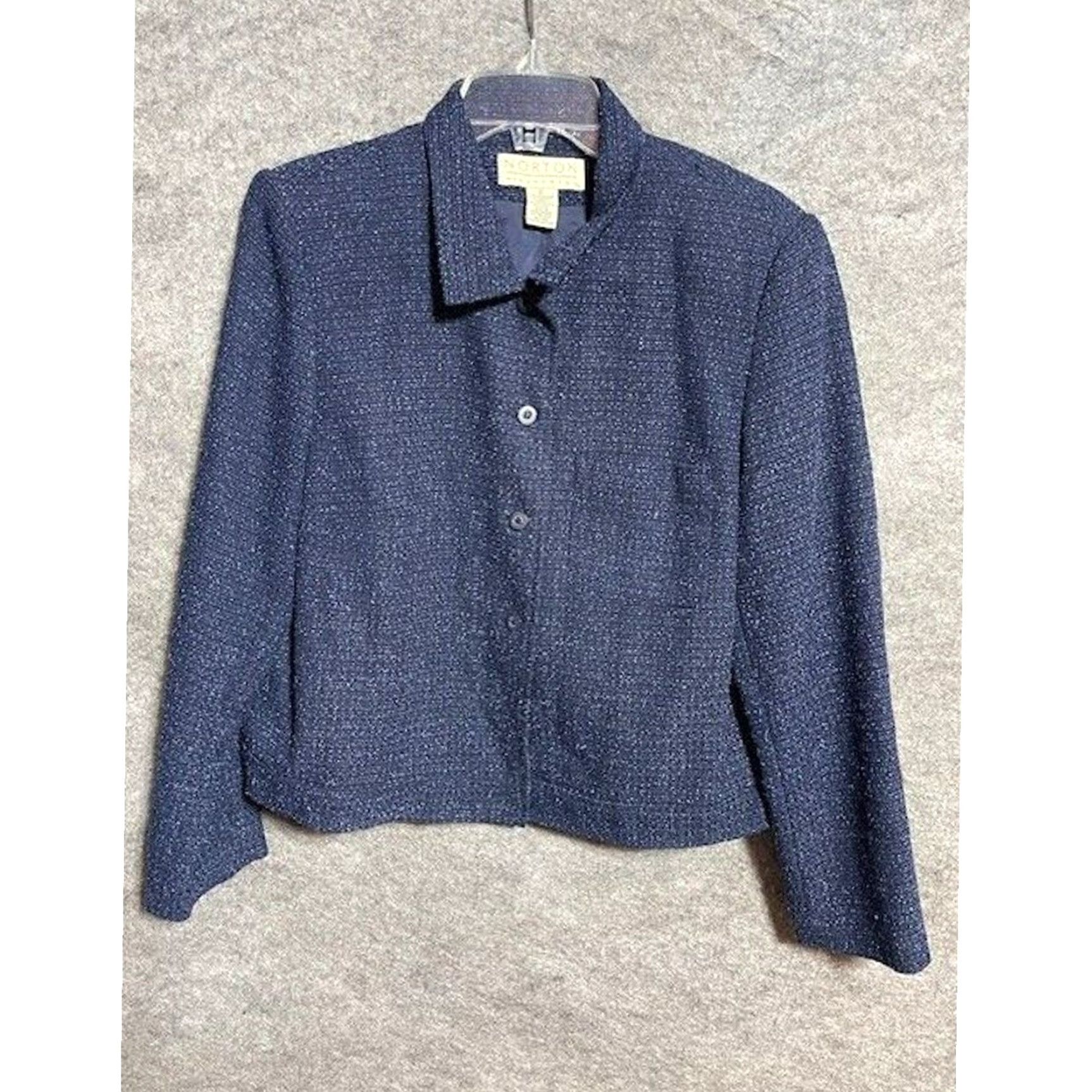 Vintage VINTAGE Norton McNaughton Tweed Blazer Jacket 12 Career Dark Academia Twee Women 2 Piece Skirt Suit Regular Long Sleeve Size XL / US 12-14 / IT 48-50 - 2 Thumbnail