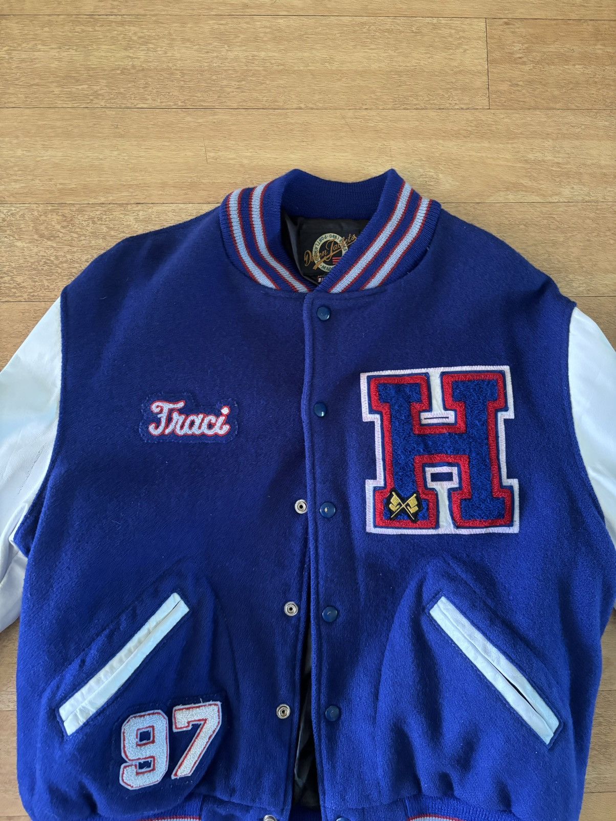 Vintage Vintage Leather Varsity Jacket Size US XL / EU 56 / 4 - 2 Thumbnail