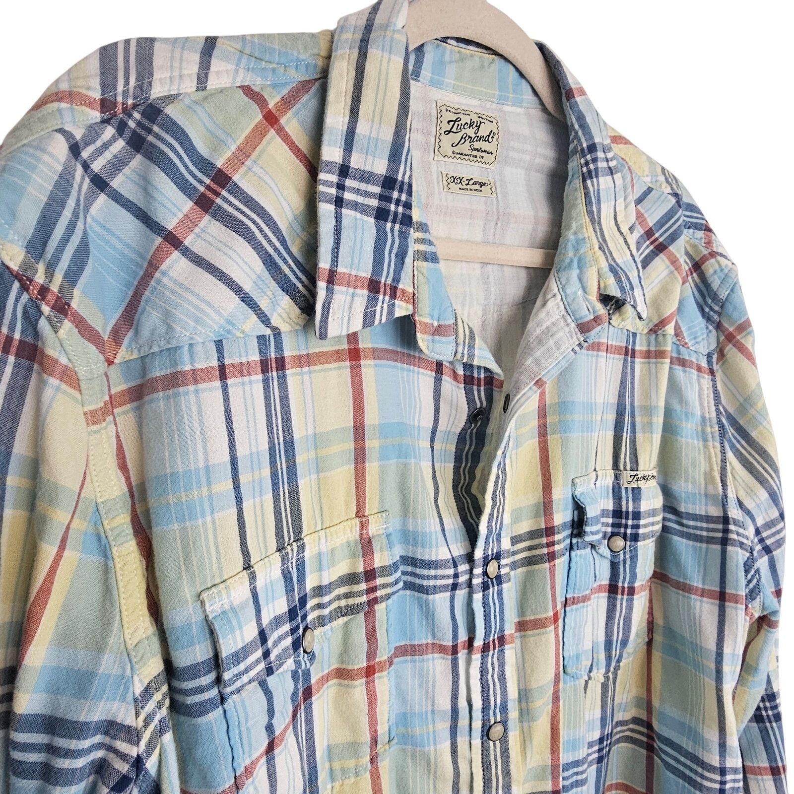 Lucky Brand Lucky Brand Mens Plaid Flannel Western Shirt Sz XXL Cowboy Size US XXL / EU 58 / 5 - 5 Thumbnail