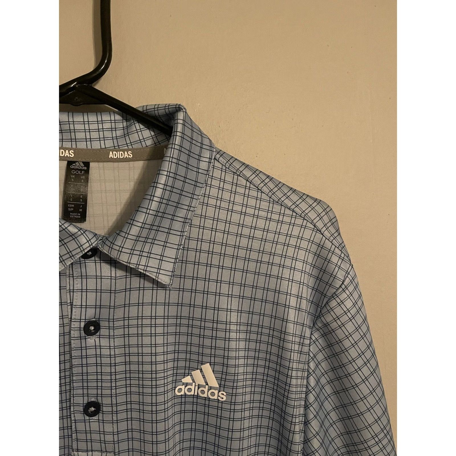 Adidas Adidas Golf Polo Shirt Men's Small Plaid Blue Dawn Short Sleeve Golf Size US S / EU 44-46 / 1 - 3 Thumbnail